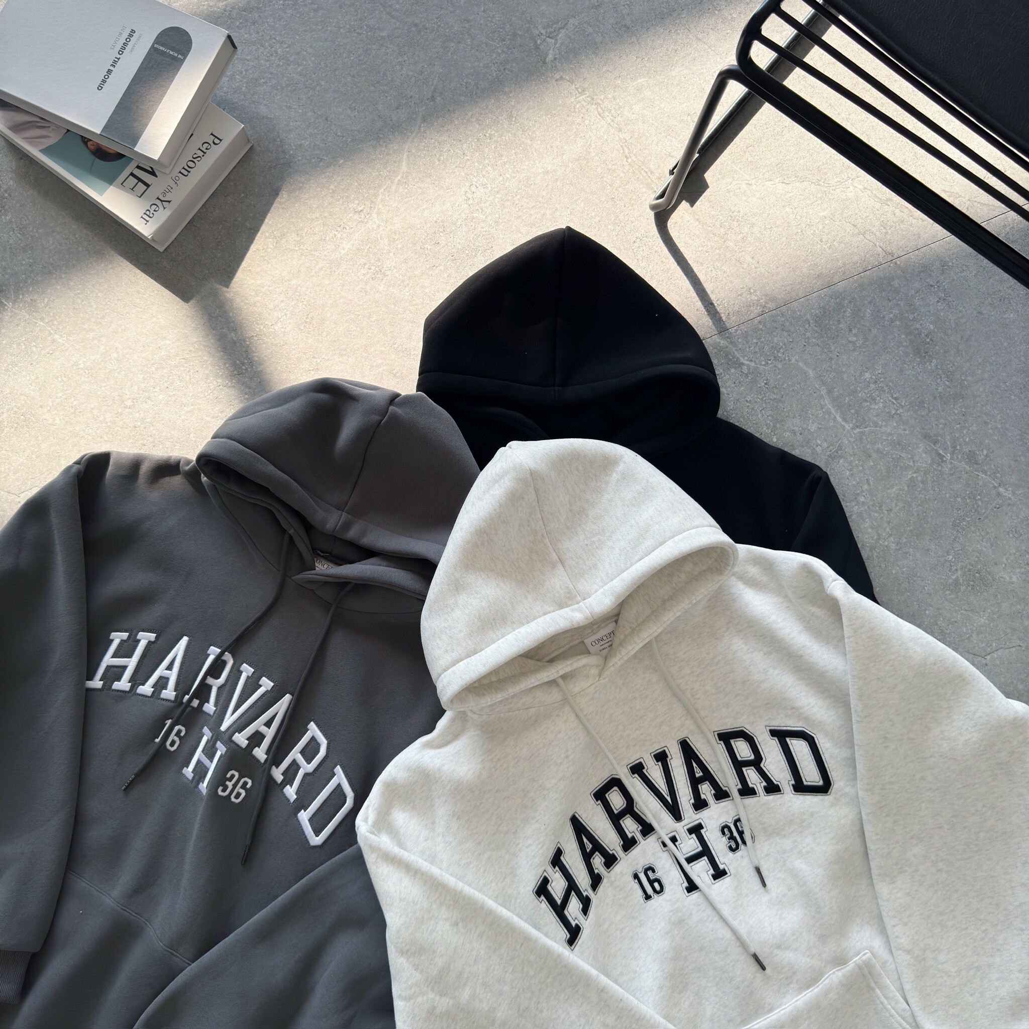 HARVARD刺繡帽T (3colors)