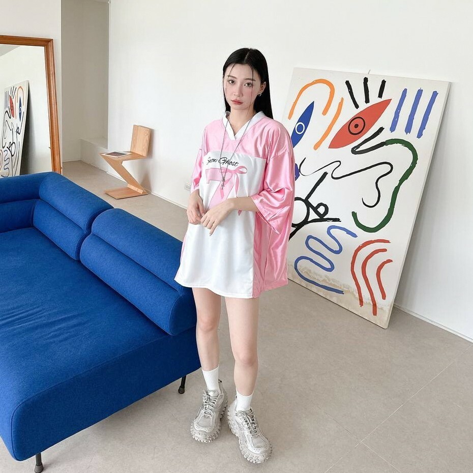 刺繡英字7號蝴蝶結球衣 (2colors)