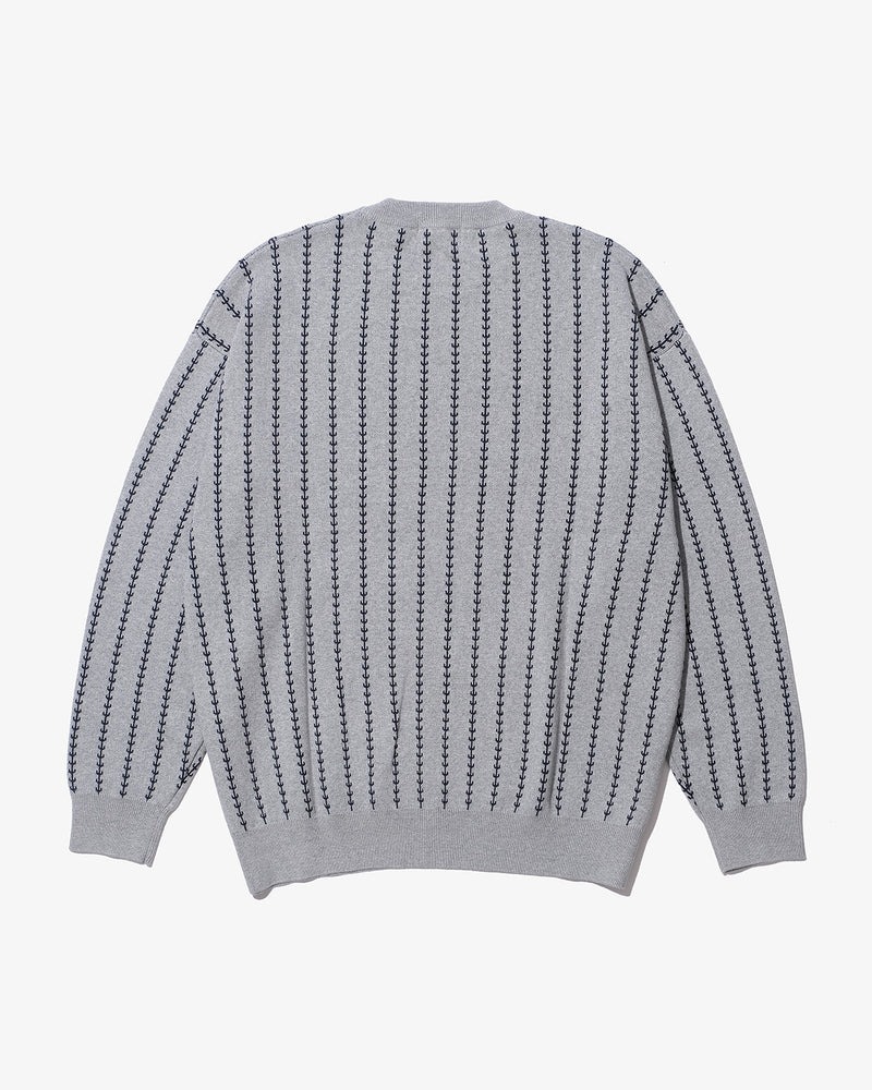 KEBOZ EFG STRIPE KNIT CREWNECK