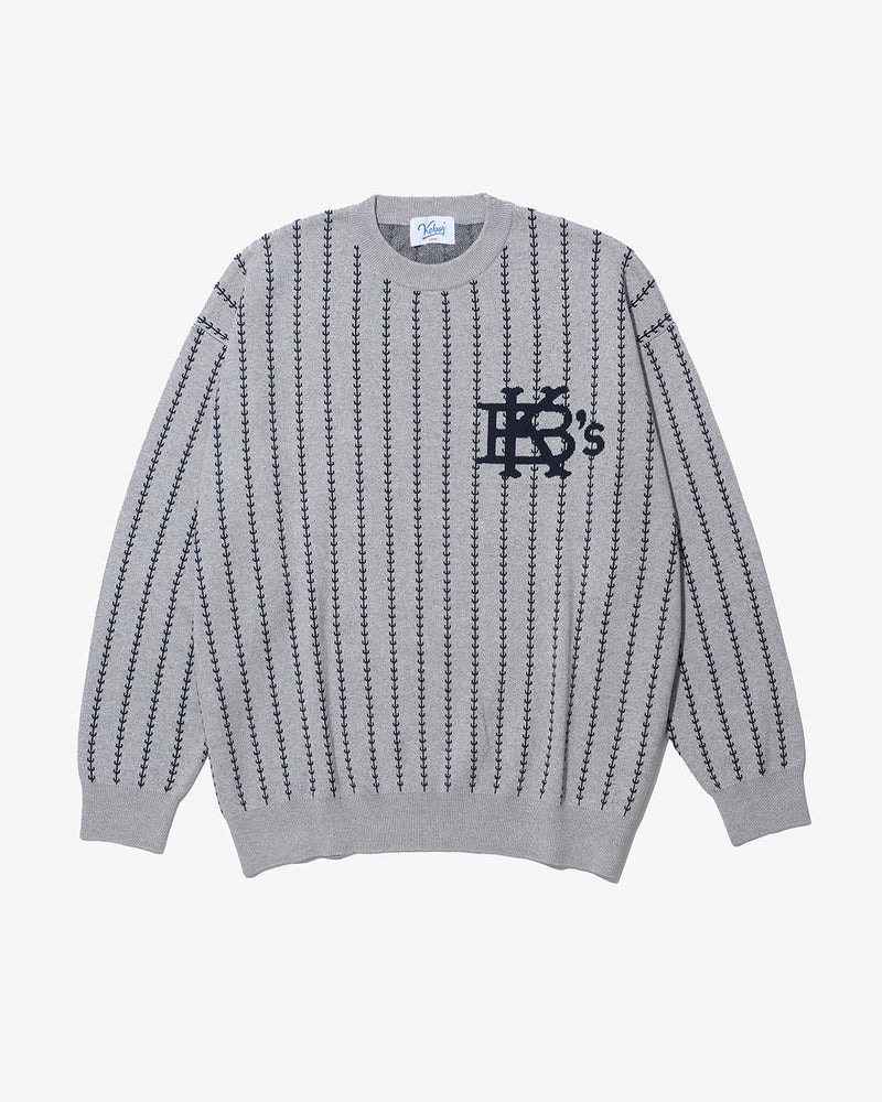 KEBOZ EFG STRIPE KNIT CREWNECK