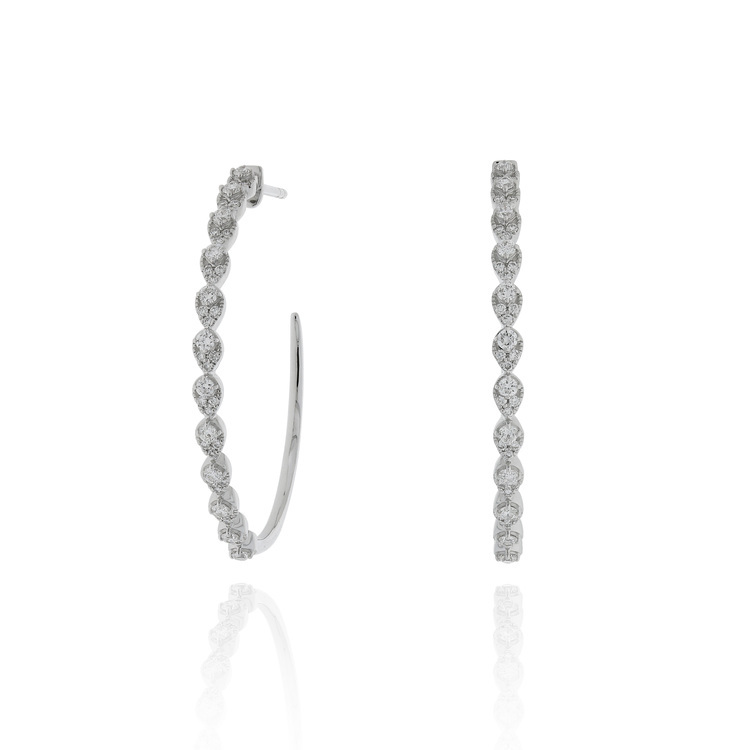 18K金鑽石圈形耳環