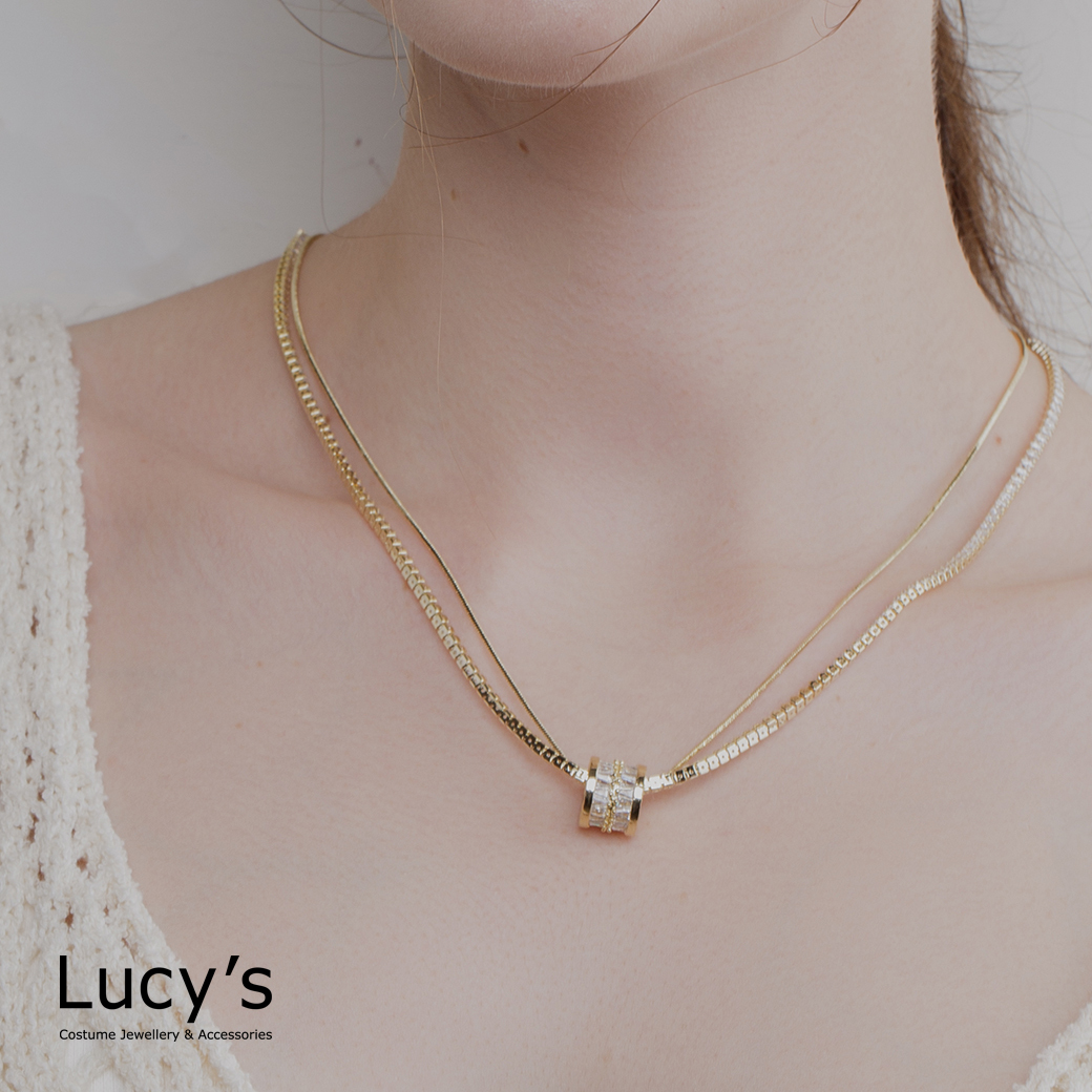 璀璨時光輪軸 雙層項鍊 (二色) (119172/119173)