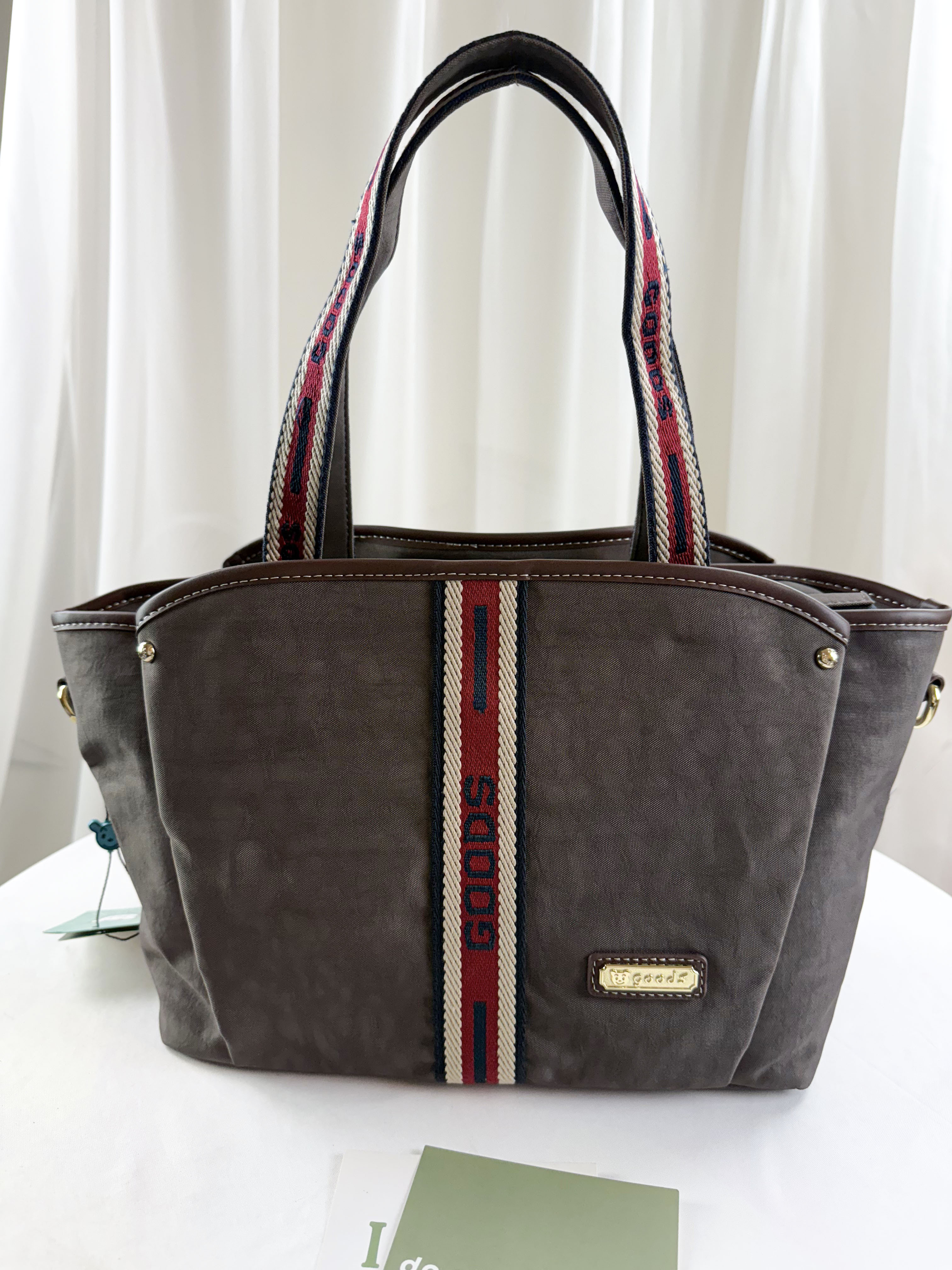 GOODS 織帶咖水洗紋防潑水手提包 / 側背包 #2755