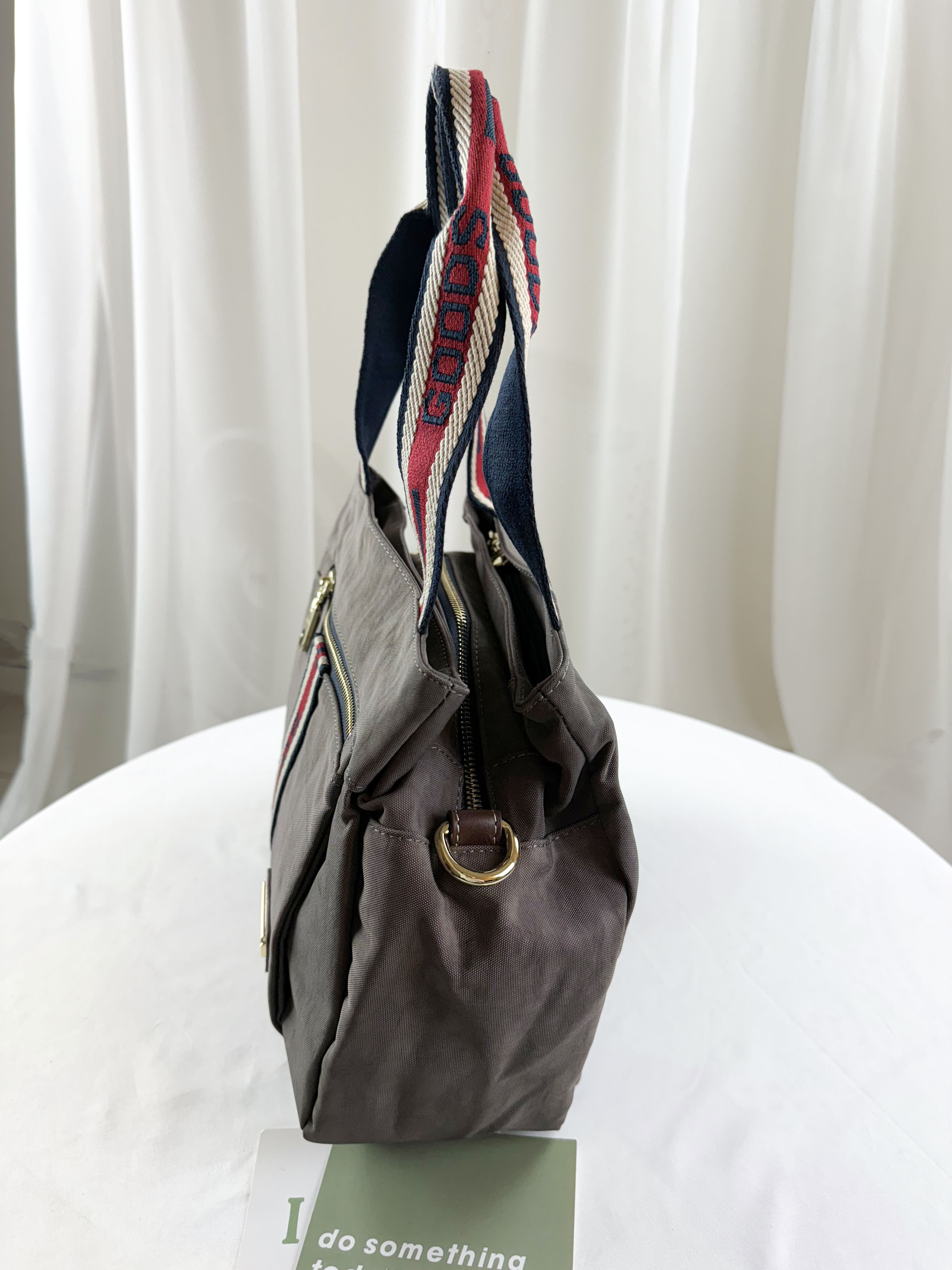 GOODS 織帶咖水洗紋防潑水手提包 / 側背包   #2757