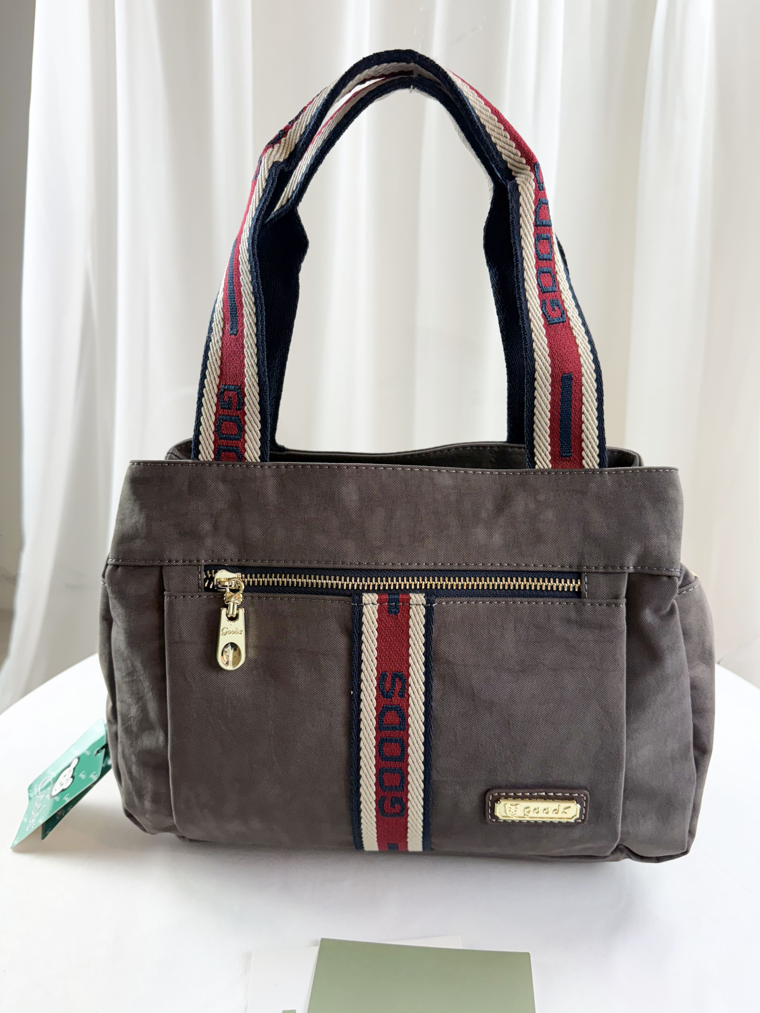 GOODS 織帶咖水洗紋防潑水手提包 / 側背包   #2757