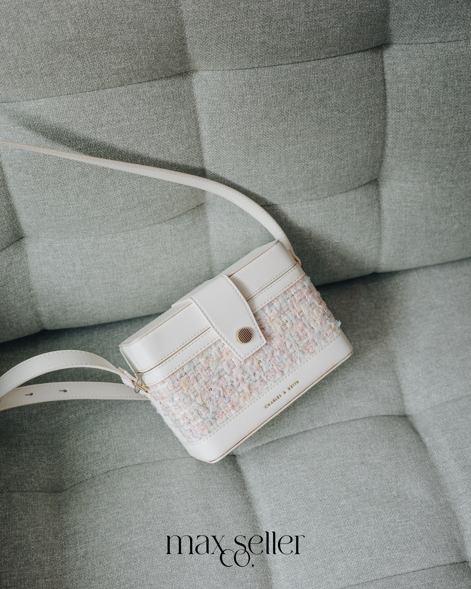 現貨｜夢幻粉 CHARLES & KEITH 編織小盒子| CHARLES & KEITH Box Bag