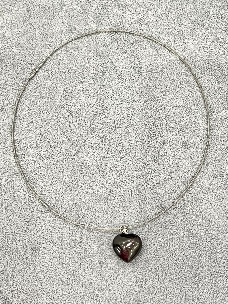 [S] GEMZ & CO ZBA HYPERSTHENE HEART- SHAPED PENDANT WITH SILVER NECKLACE, Y272 (Y272)