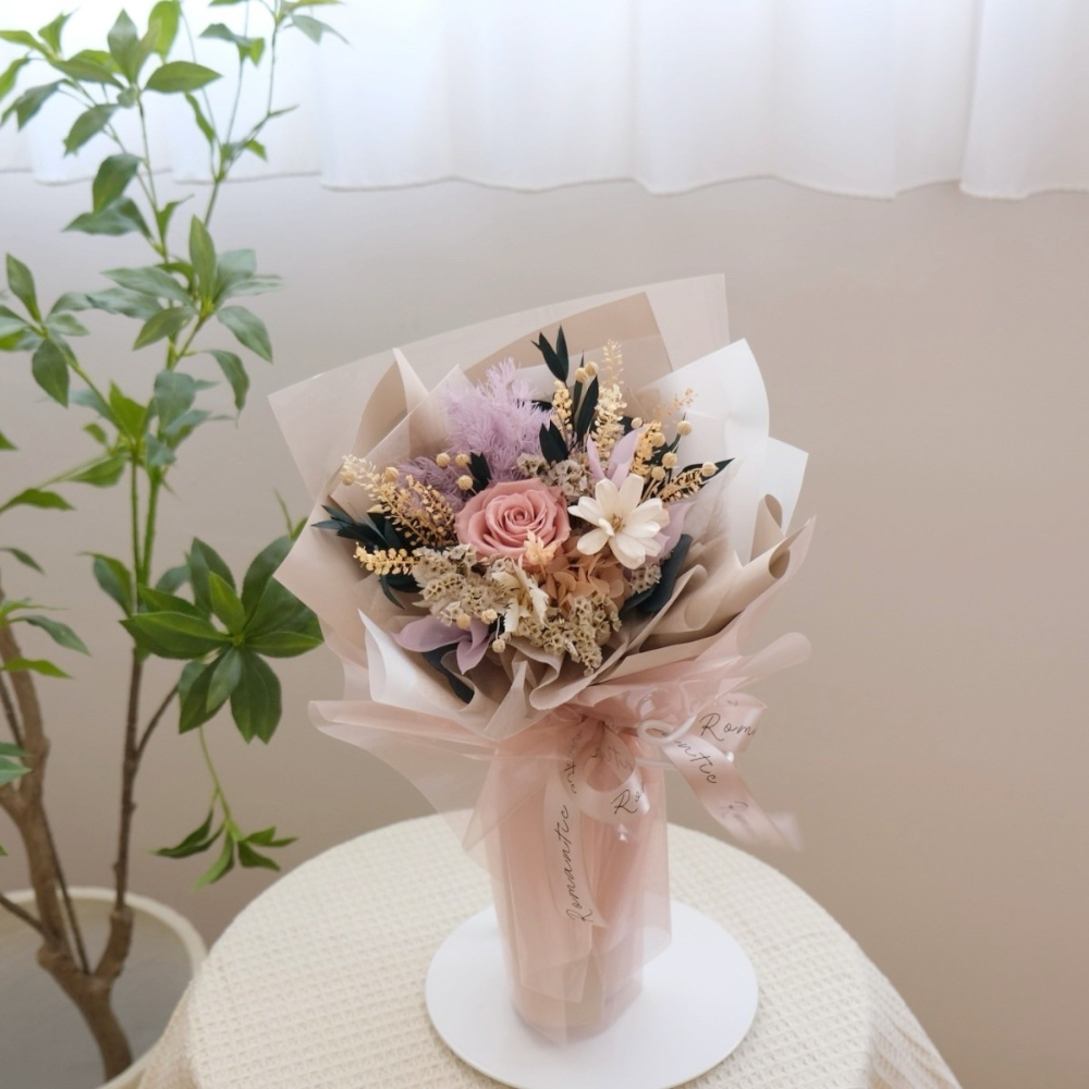 甜甜日子永生花束 / 莓果色