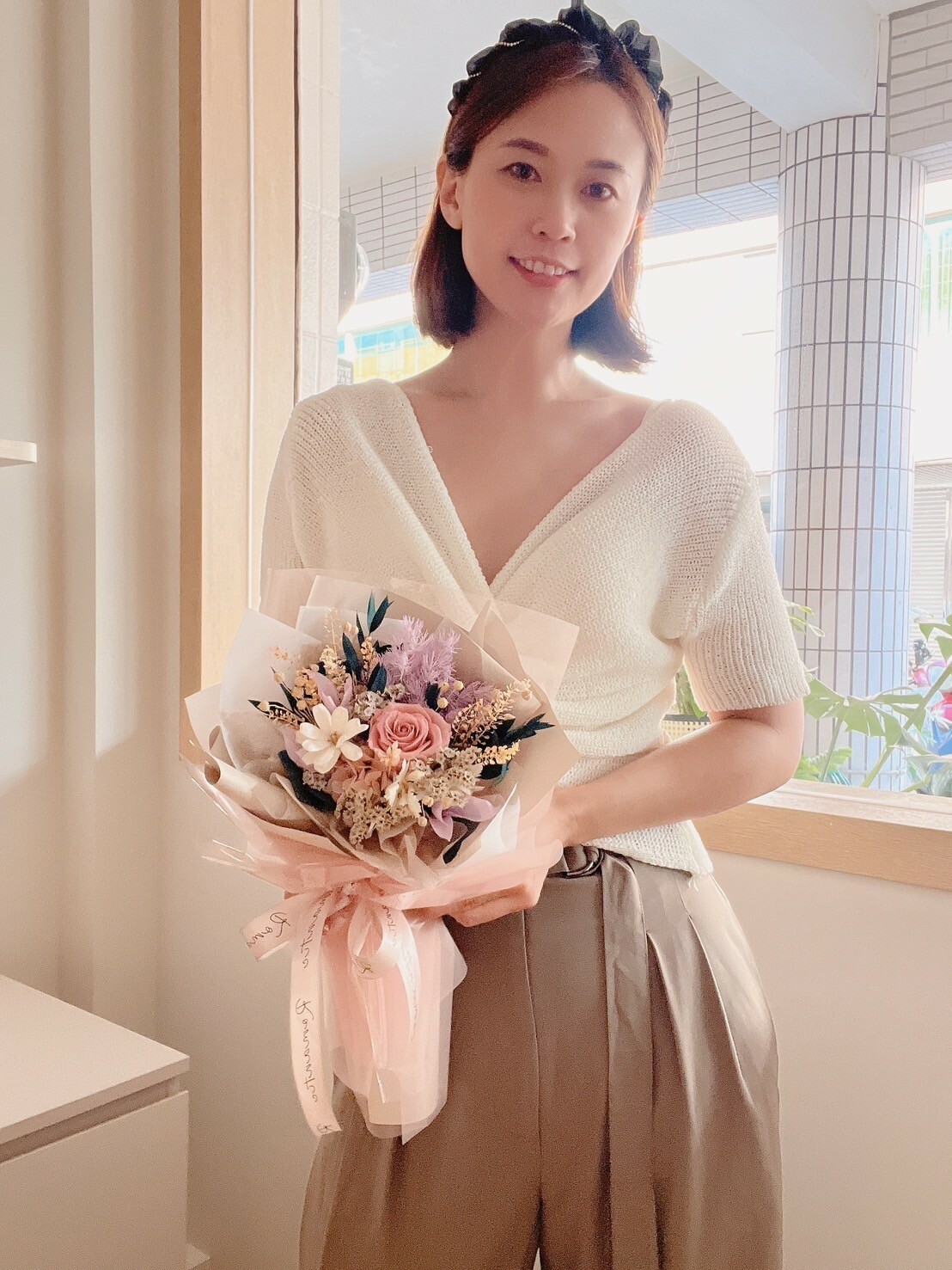 甜甜日子永生花束 / 莓果色