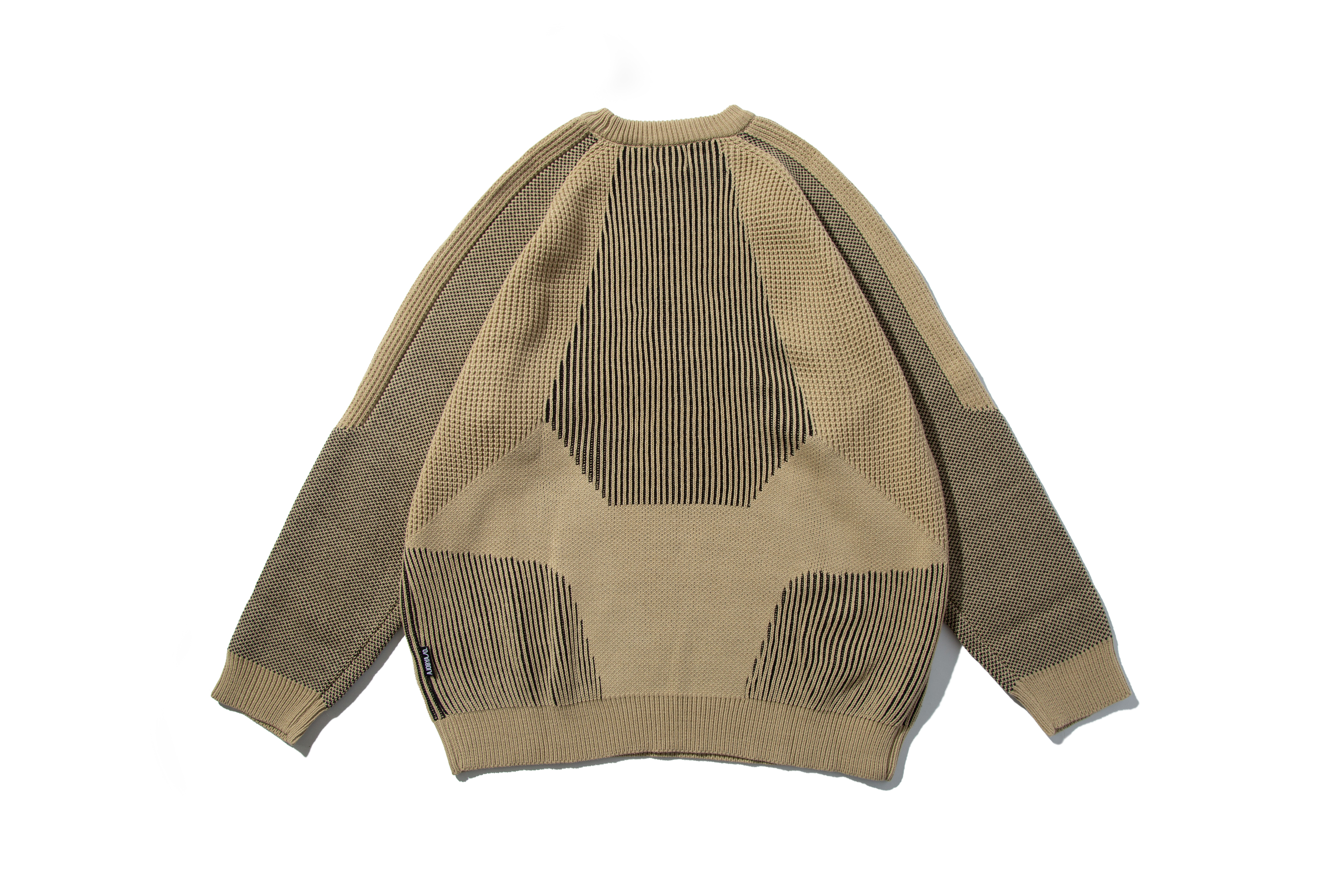 AJOBYAJO "Paneled Mixed Knit Sweater" (BEIGE)