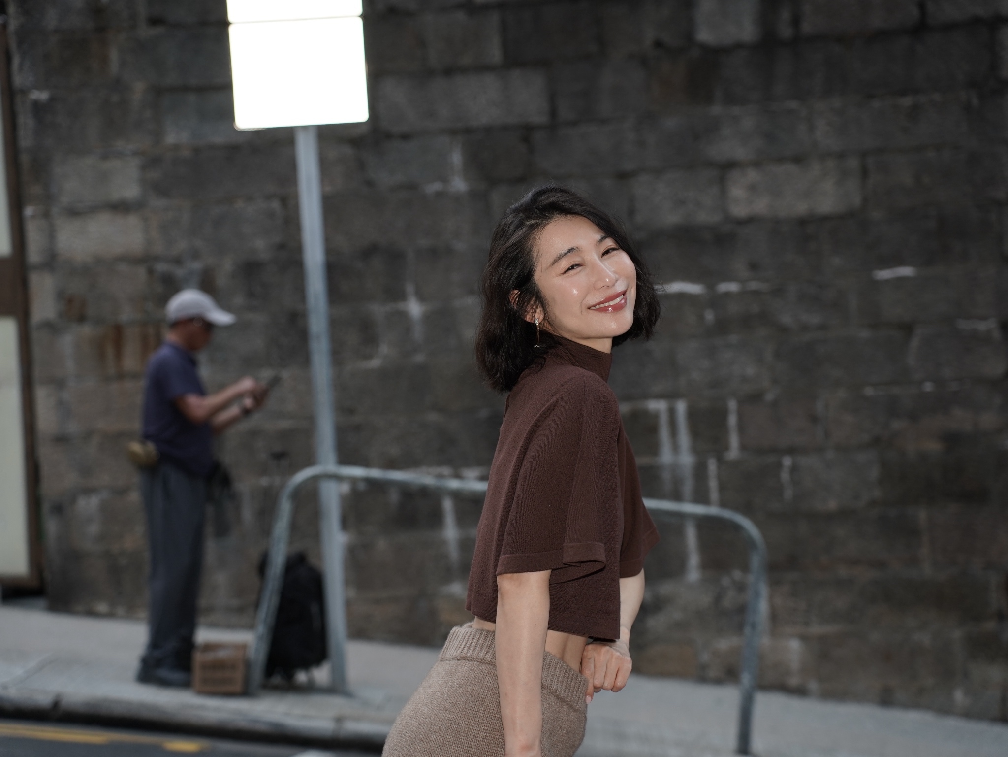 HANAA 新款純羊毛法式高領針織斗篷短款上衣