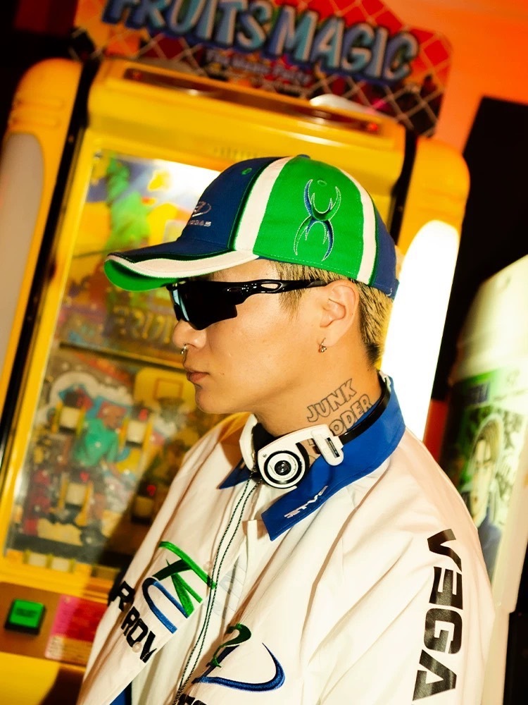 RTVG 藍綠拼接 刺繡Logo 老帽