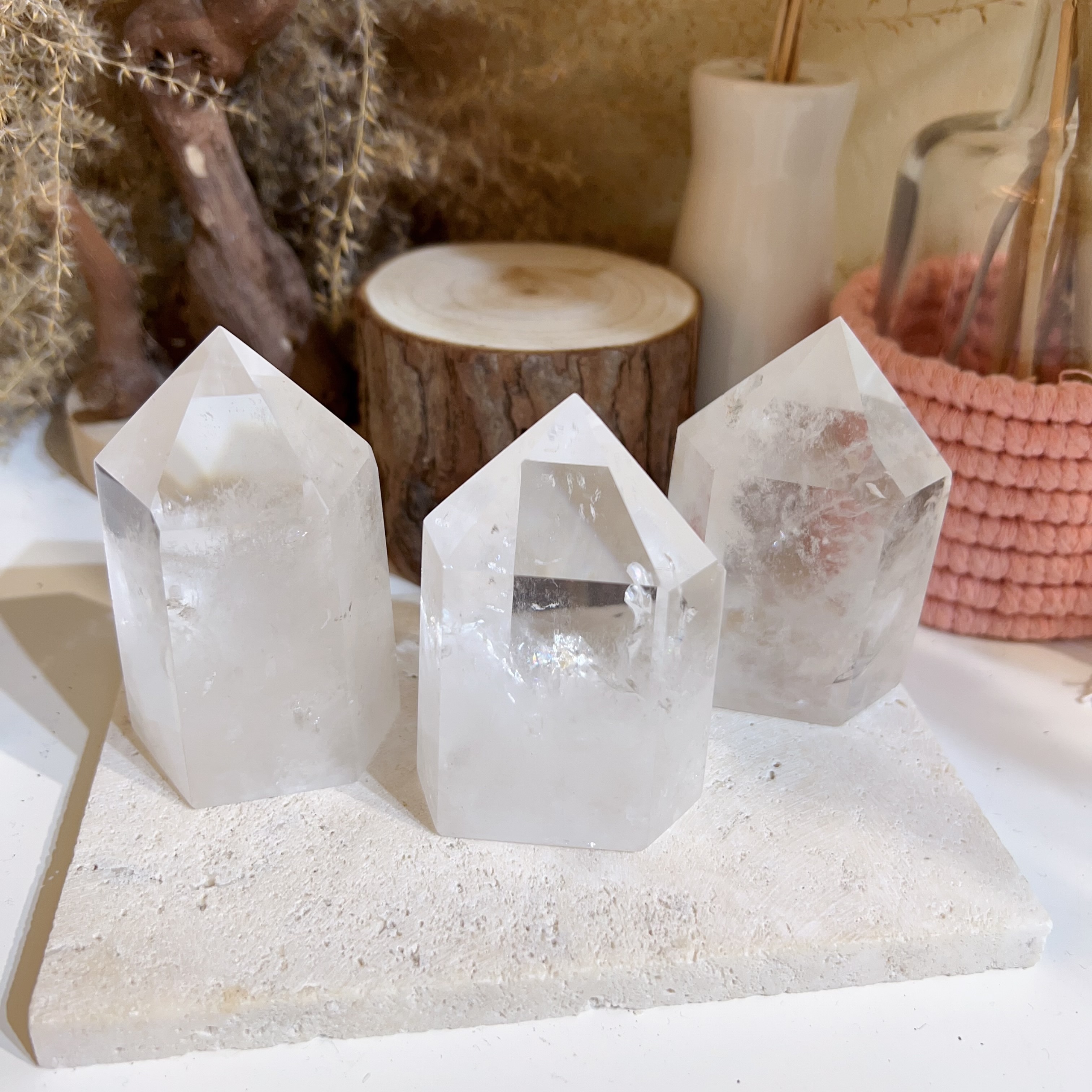 矮身白水晶晶柱