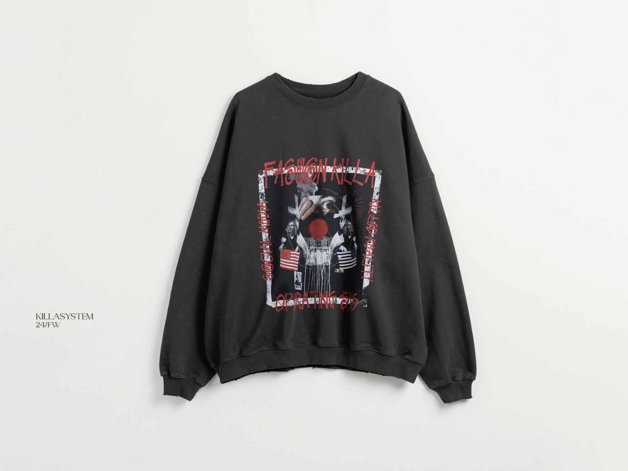 KILLASYSTEM 24F/W HUMANBEING DESTROY SWEATERS 塗鴉破壞衛衣 棉質 套裝