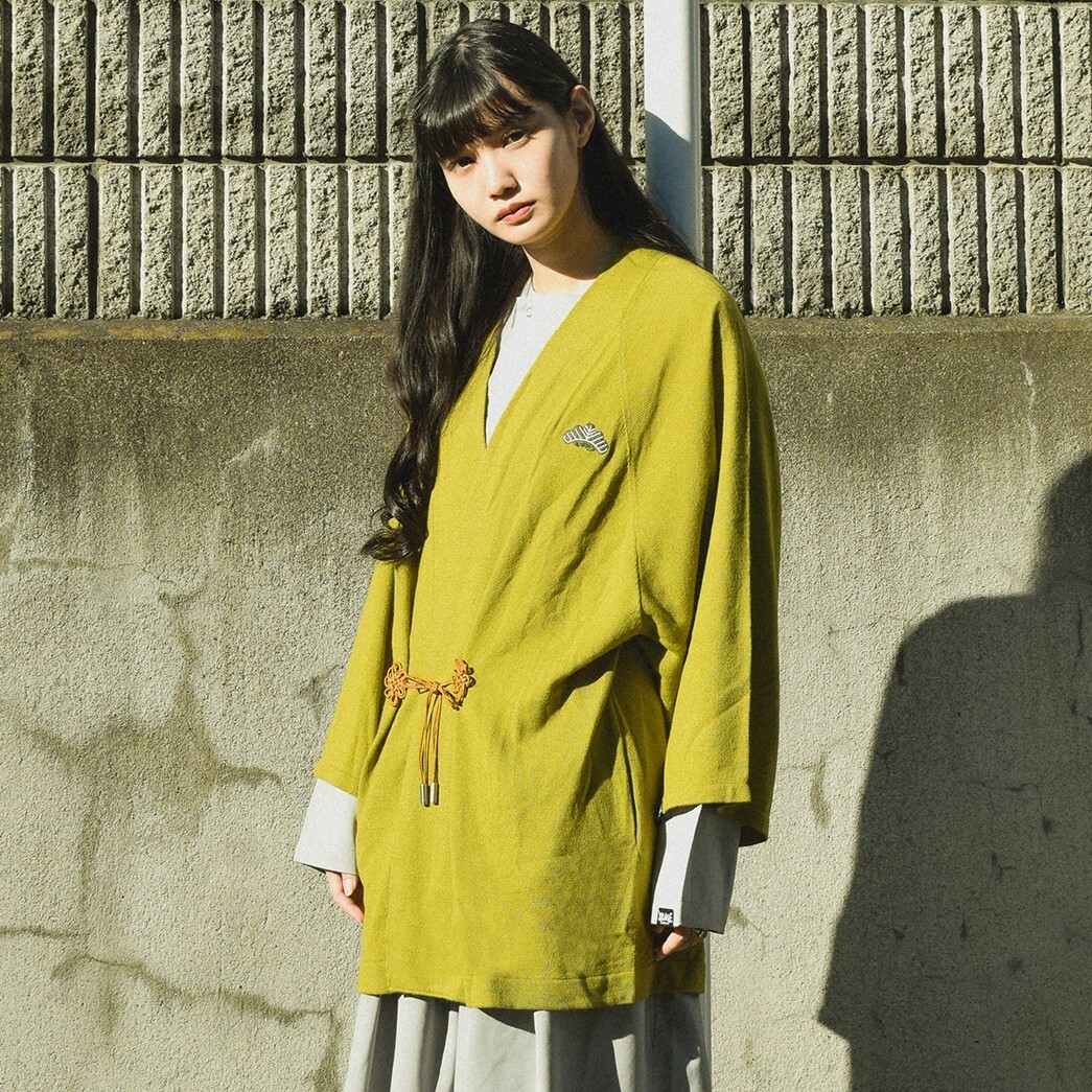 針織側邊綁結羽織