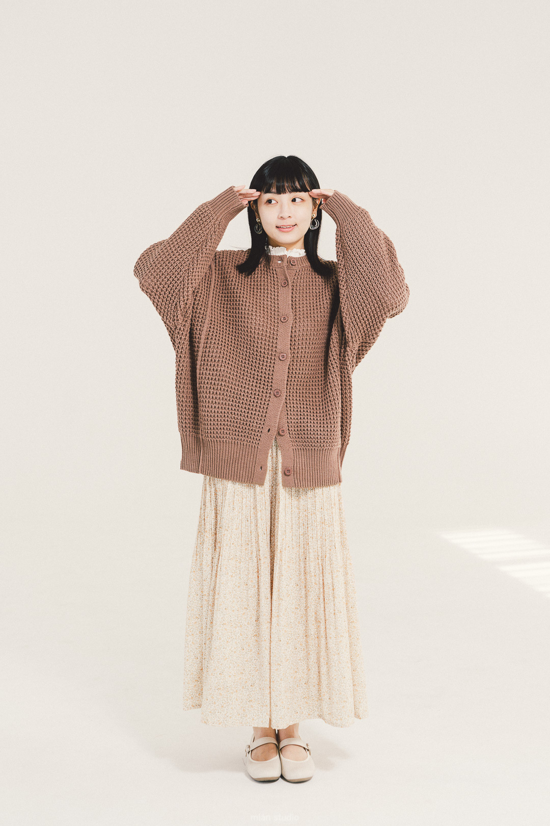 夾心酥餅！2way 華夫格上衣(兩色-可可)