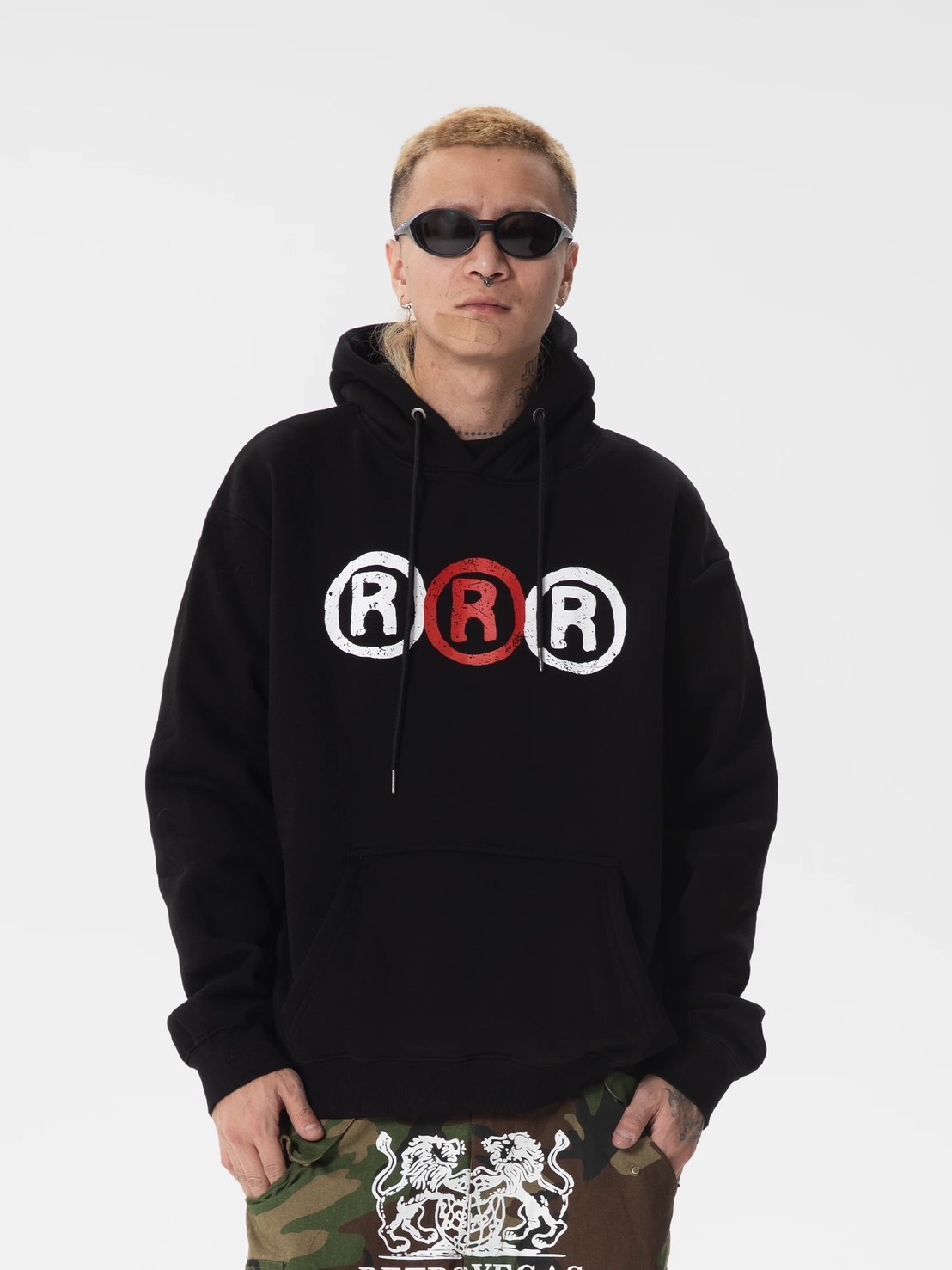 RTVG 印花Logo 3R加絨連帽衛衣 帽T 黑色