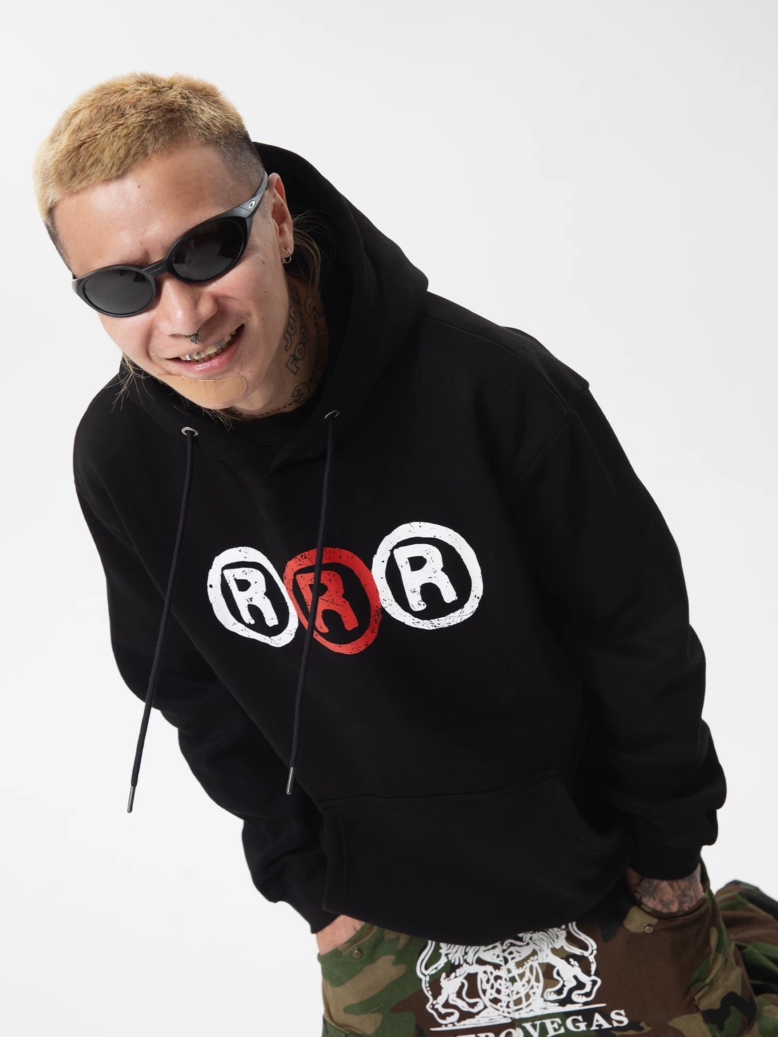 RTVG 印花Logo 3R加絨連帽衛衣 帽T 黑色