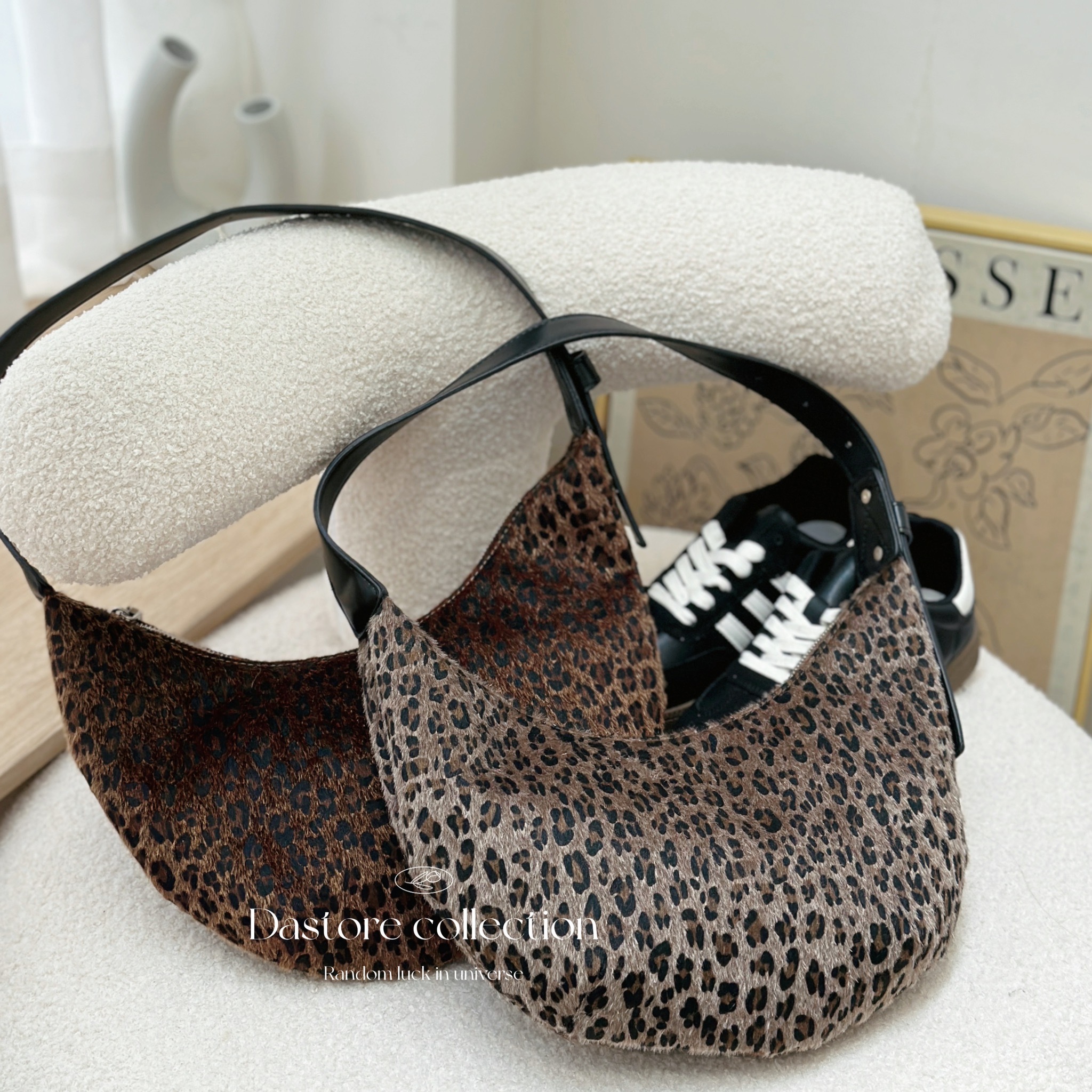 質感豹紋個性水餃包/二色