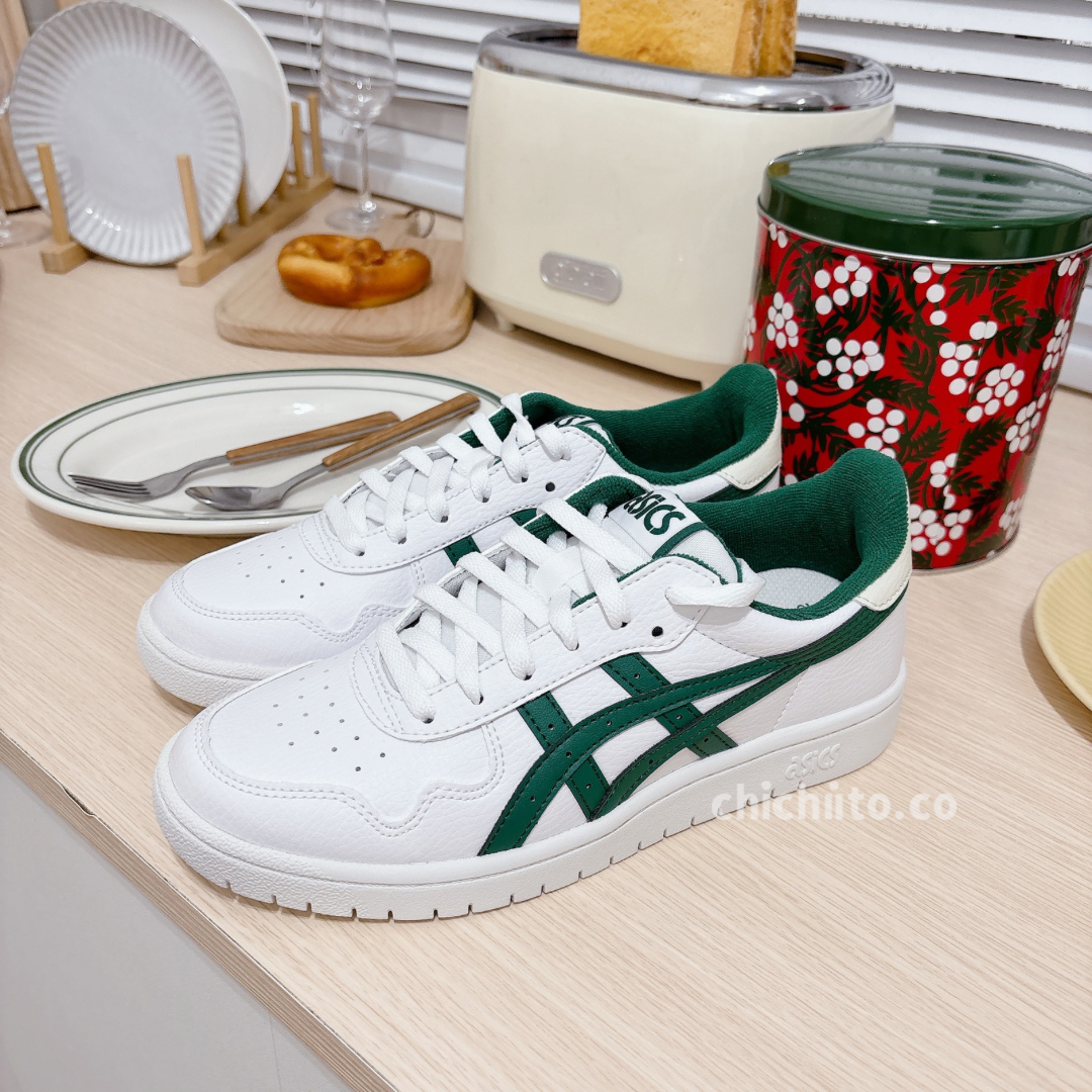 ASICS JAPAN S 復古綠小白鞋