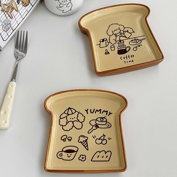 《5156》可愛小狗麵包土司造型餐盤