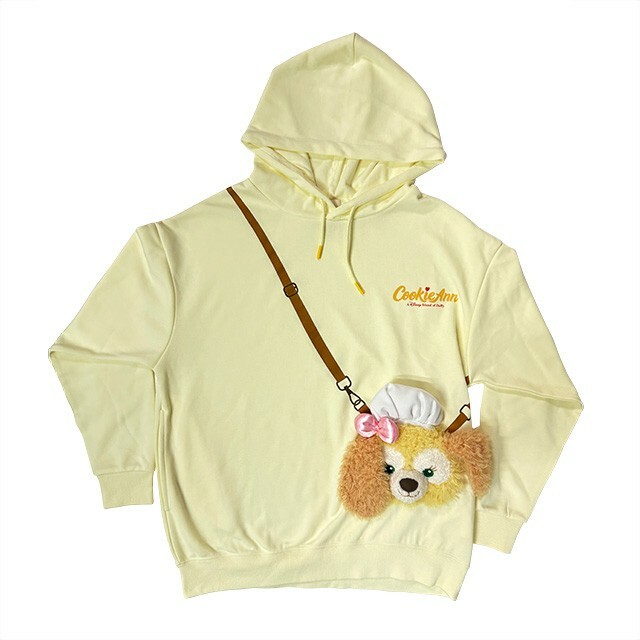 可琦安 餅乾 CookieAnn 絨毛大頭造型收納口袋 連帽 上衣 帽T 長T -香港迪士尼樂園