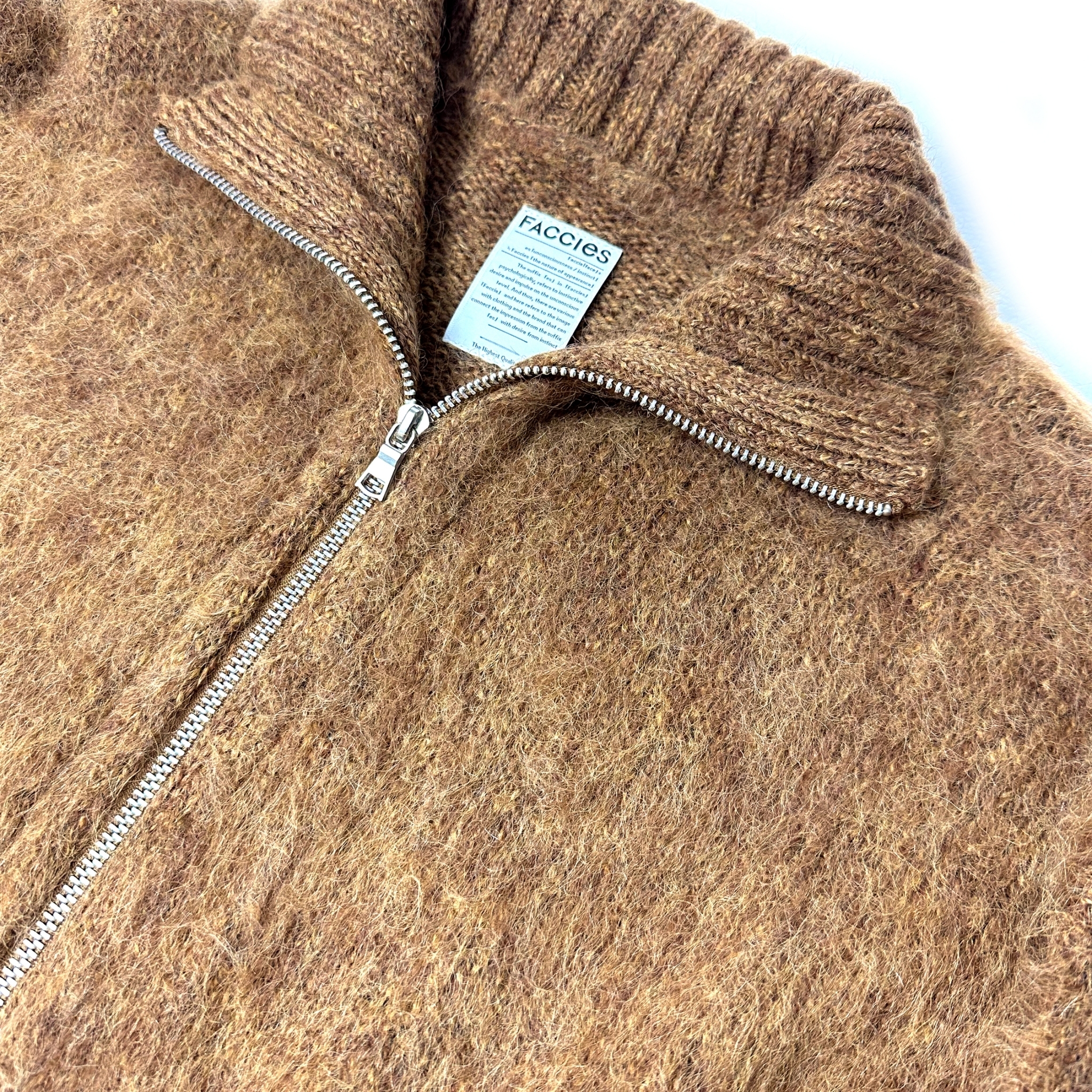 FACCIES - SHAGGY DRIVERS KNIT JACKET / 2COLORS