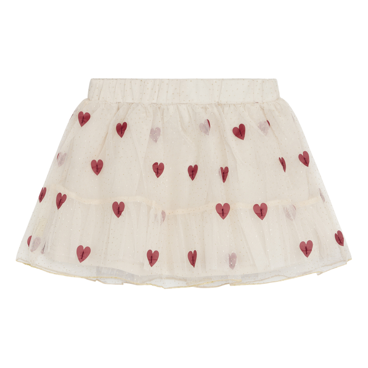 〖 Hust & Claire 〗米色愛心點點澎裙