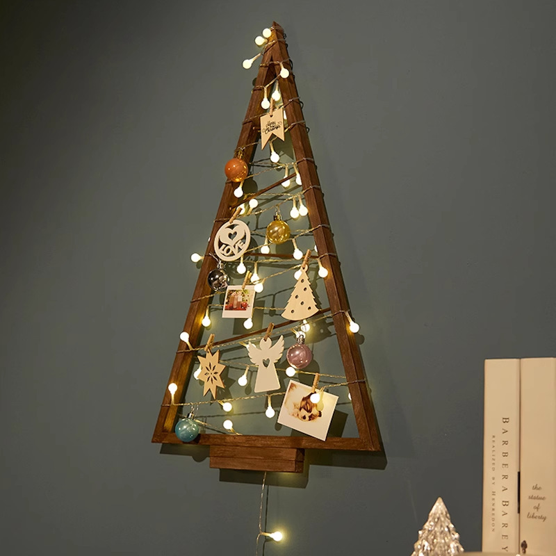 《5162》木質聖誕樹造型氛圍燈擺件掛飾