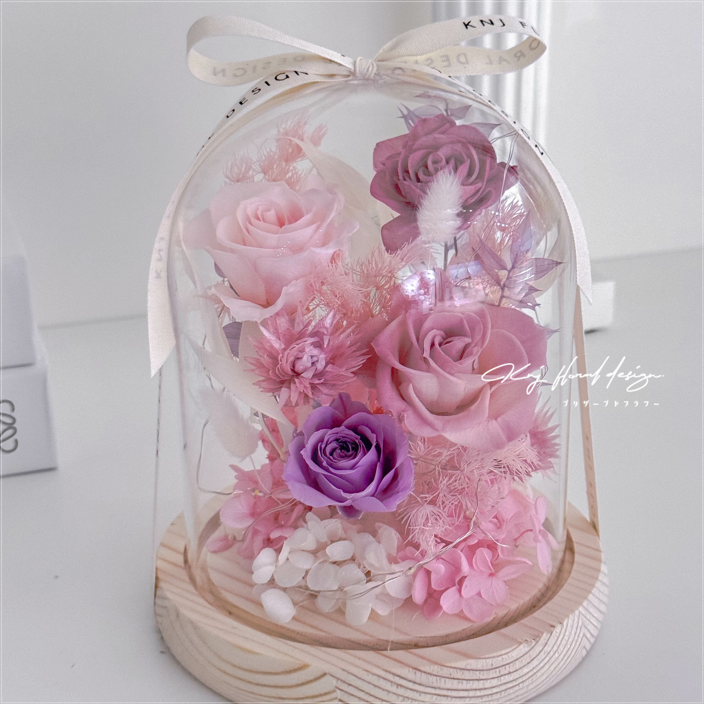 迷霧花園永生花玻璃燈盅