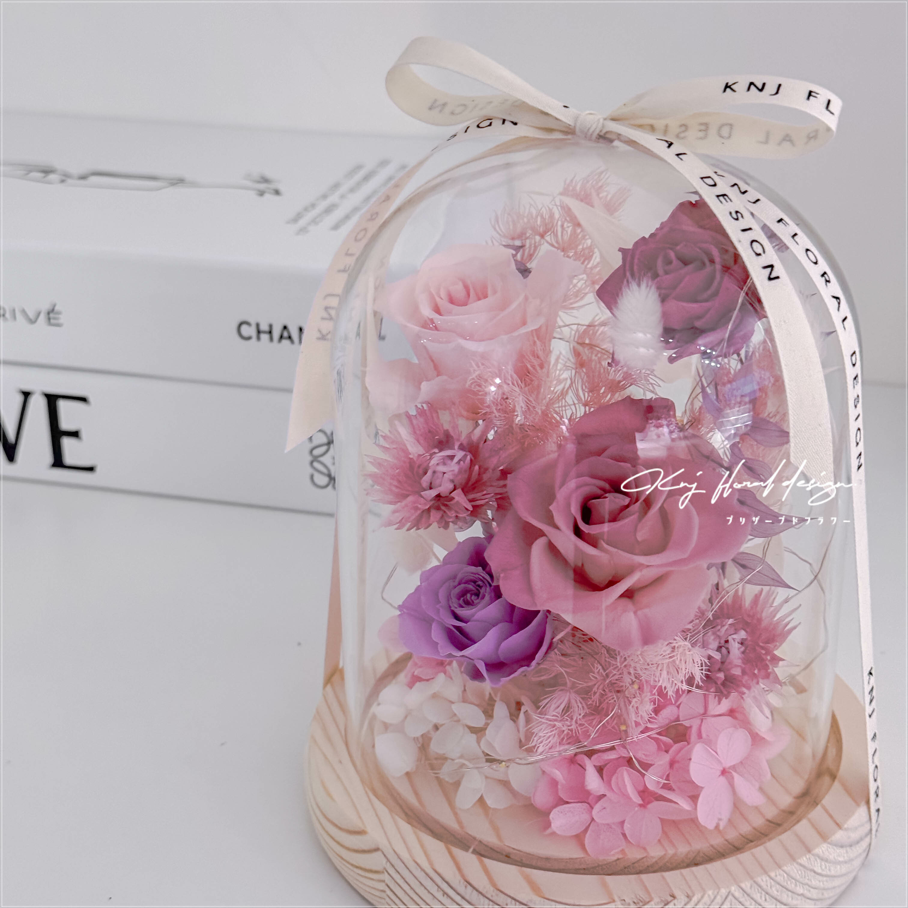 迷霧花園永生花玻璃燈盅