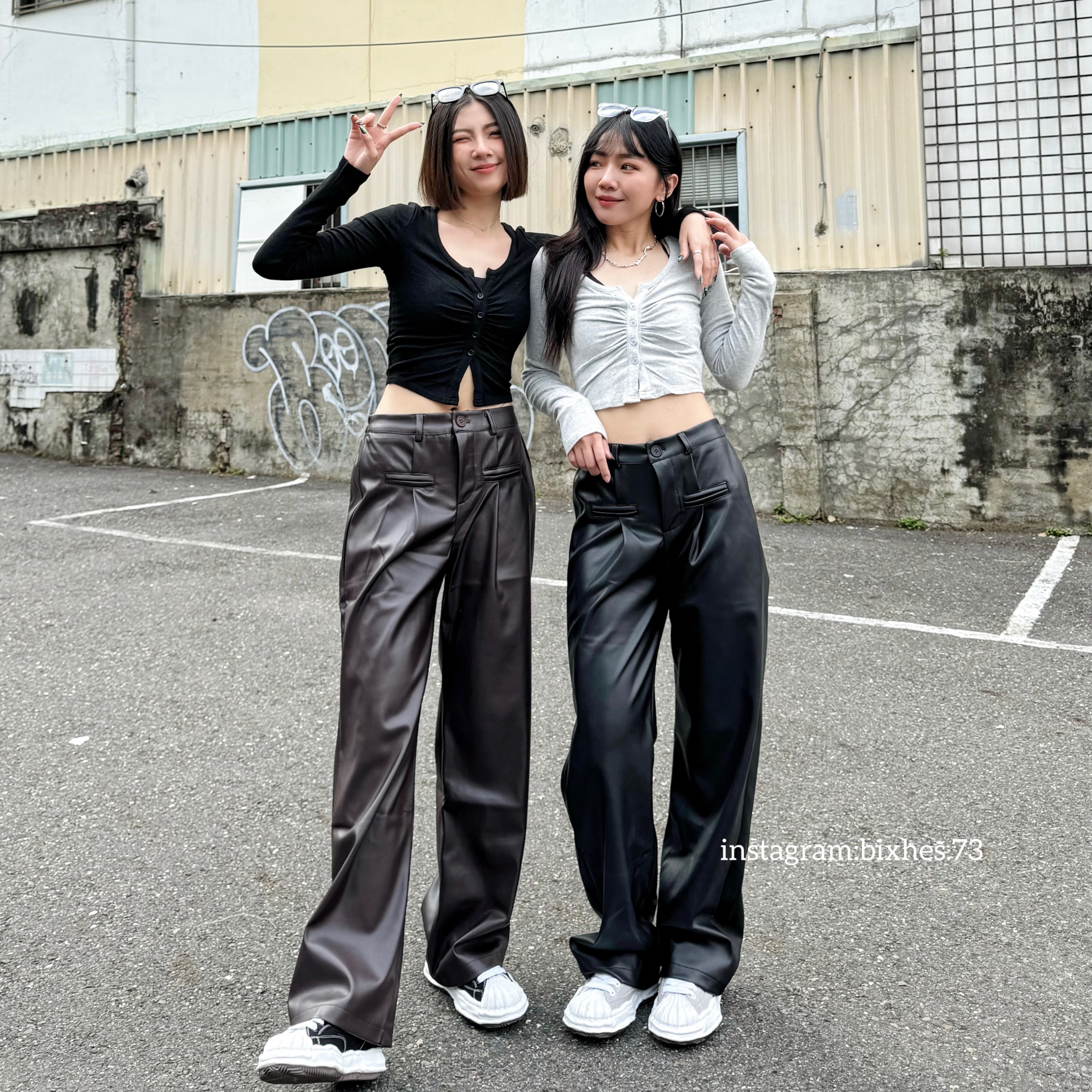 質感皮革長褲(E00020)