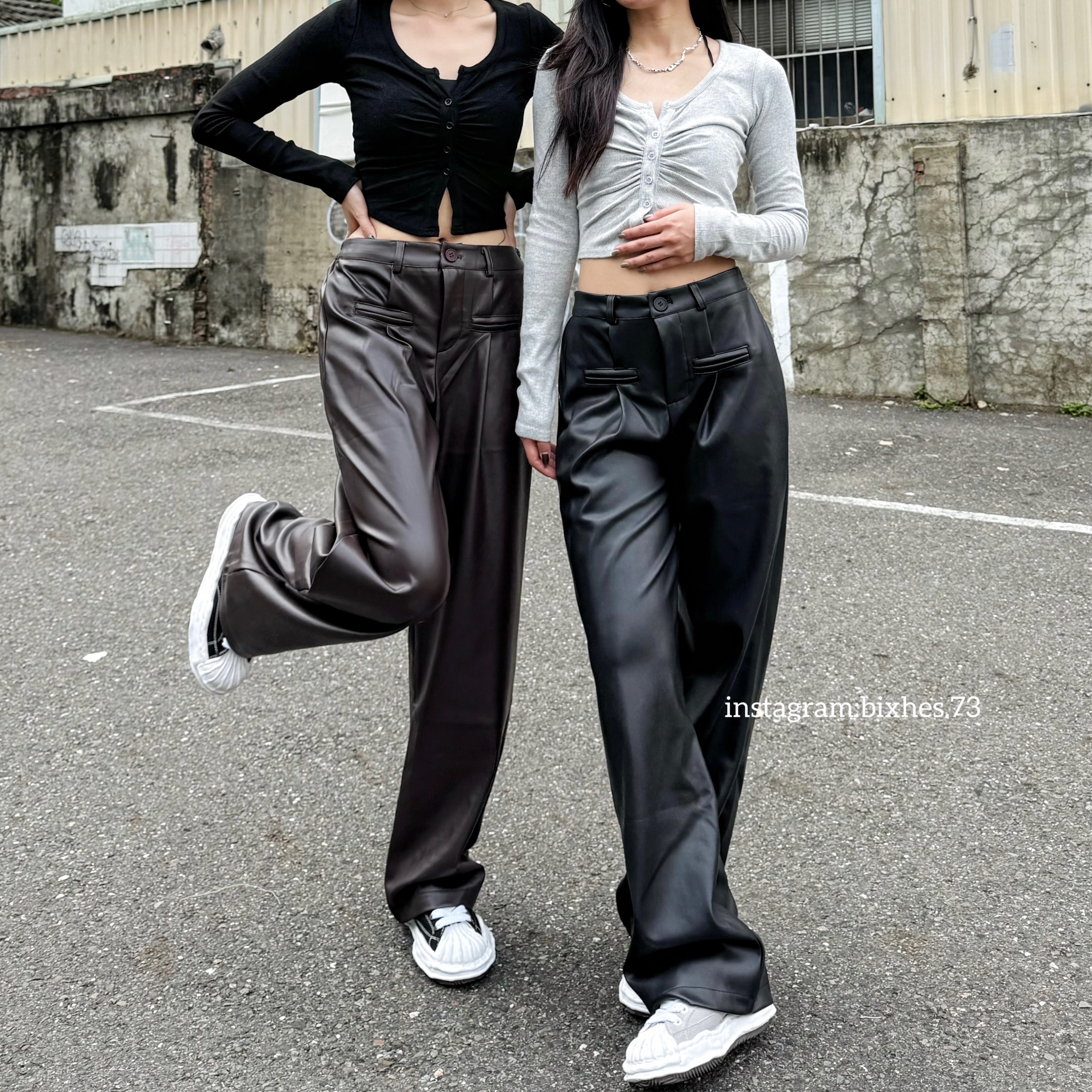 質感皮革長褲(E00020)