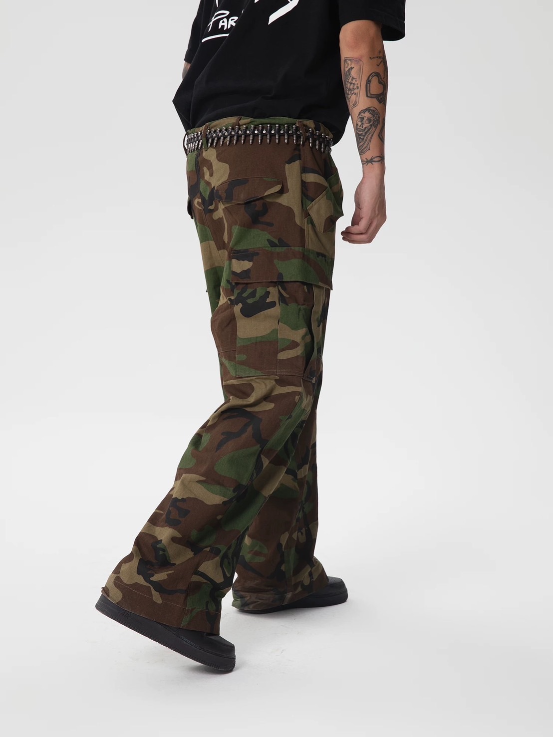 RTVG 雙獅Logo 水洗做舊 休閒迷彩工裝褲