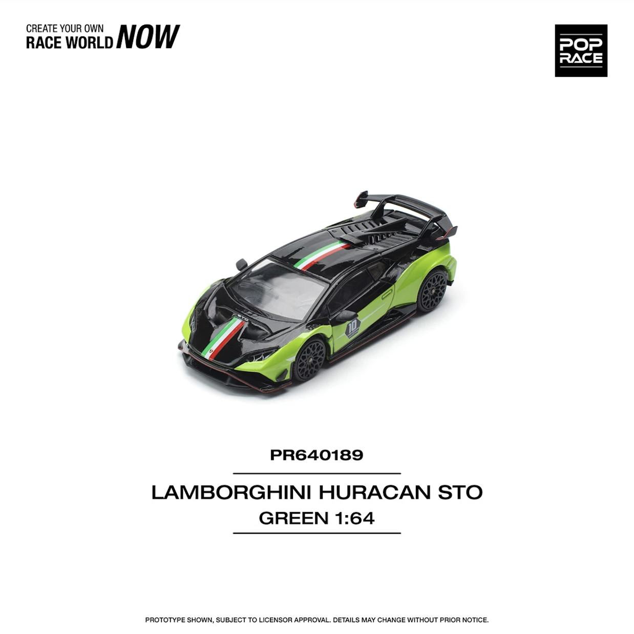 【預訂】Pop Race Lamborghini Huracan STO (LP640-2) 10 Anniversario- Green/Black