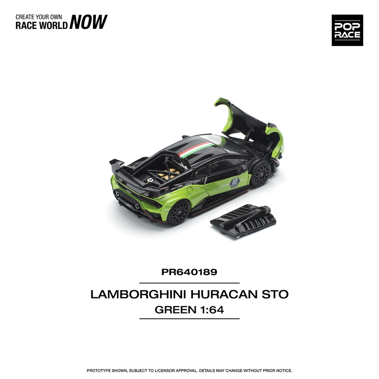 【預訂】Pop Race Lamborghini Huracan STO (LP640-2) 10 Anniversario- Green/Black