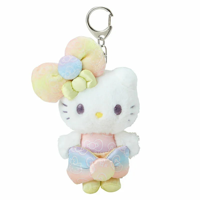 日本 Sanrio Hello Kitty 50周年 幻彩蝴蝶結系列 - 公仔匙扣