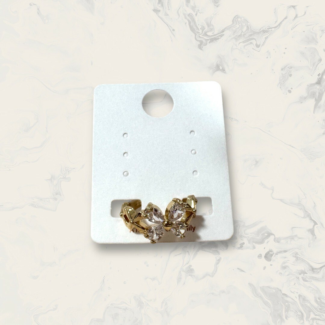 韓國直送戒指 可調式 大水滴鋯花+金四瓣花圈 鍍14K