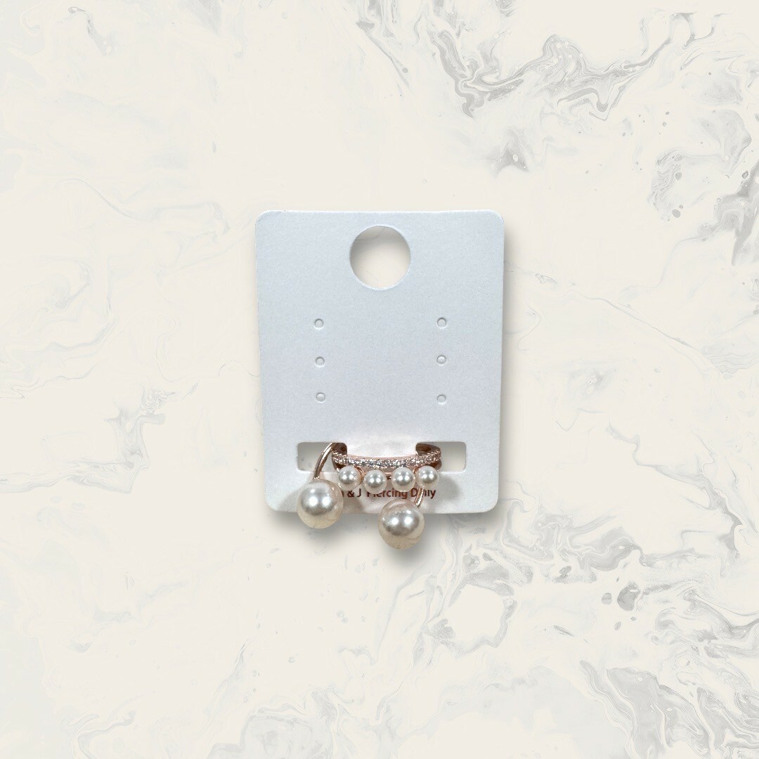 韓國直送戒指 可調式 雙頭大珍珠+雙層1線鋯圈1排列珍珠 二件組 鍍14K