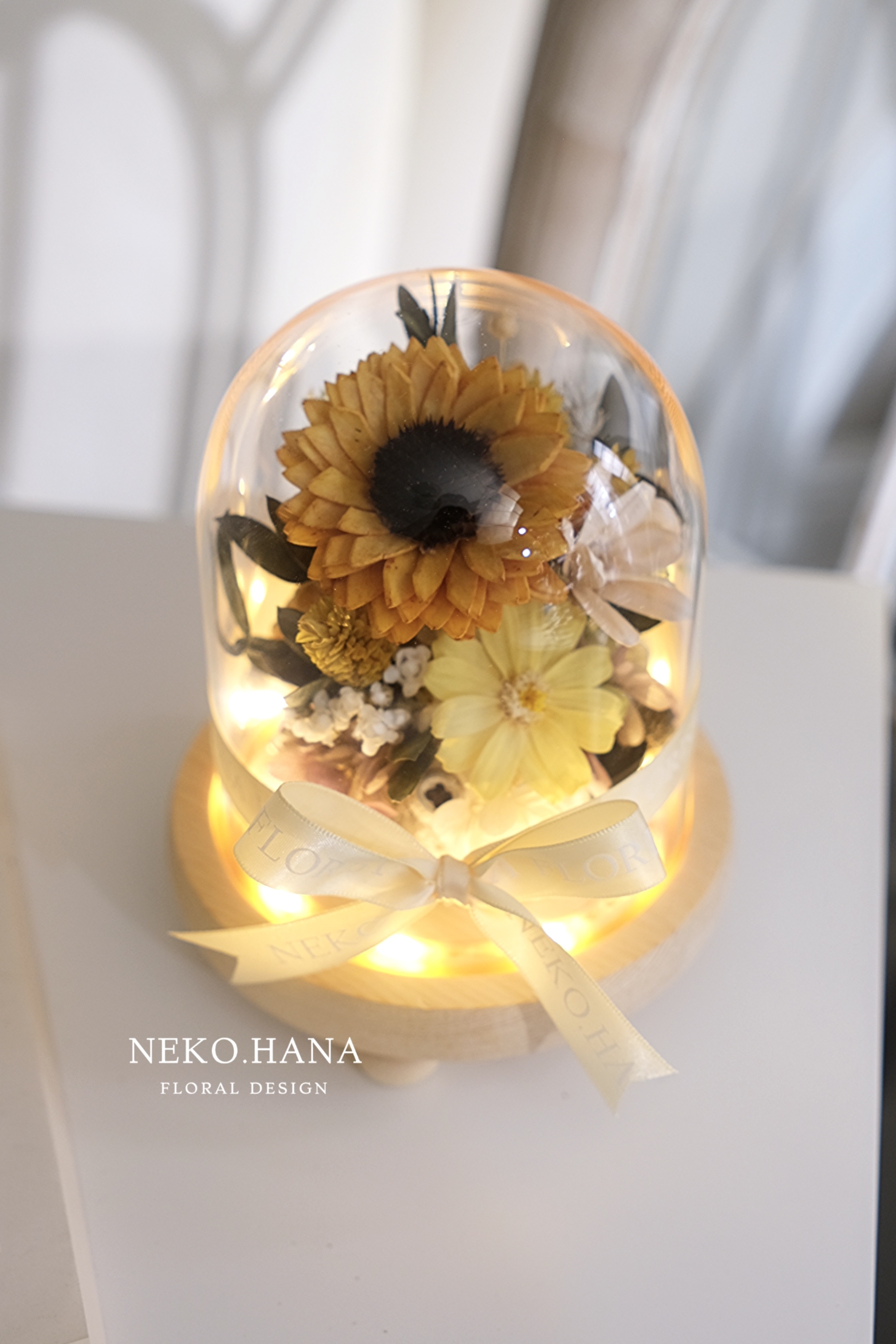 溫暖向日葵永生花盅