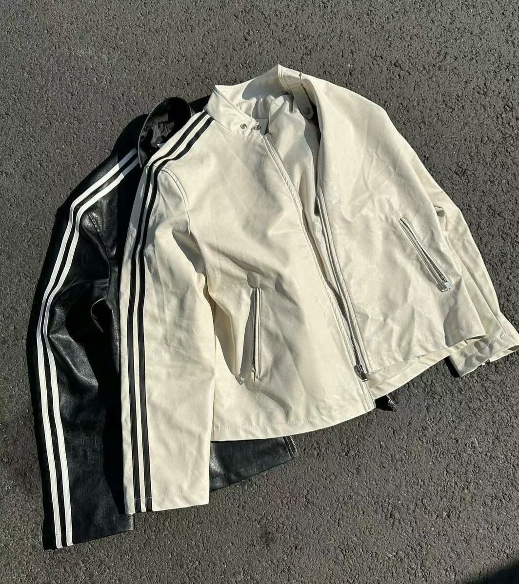 企領雙間拉鍊合成皮褸 BANYA-014JK