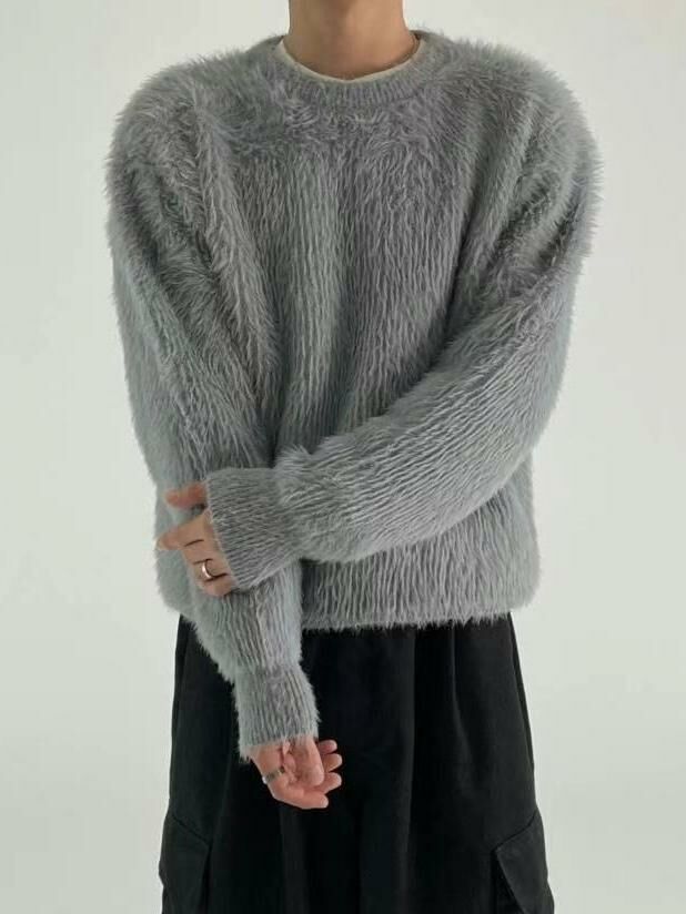 淨色圓領滑毛針織衫 BANYA-009T