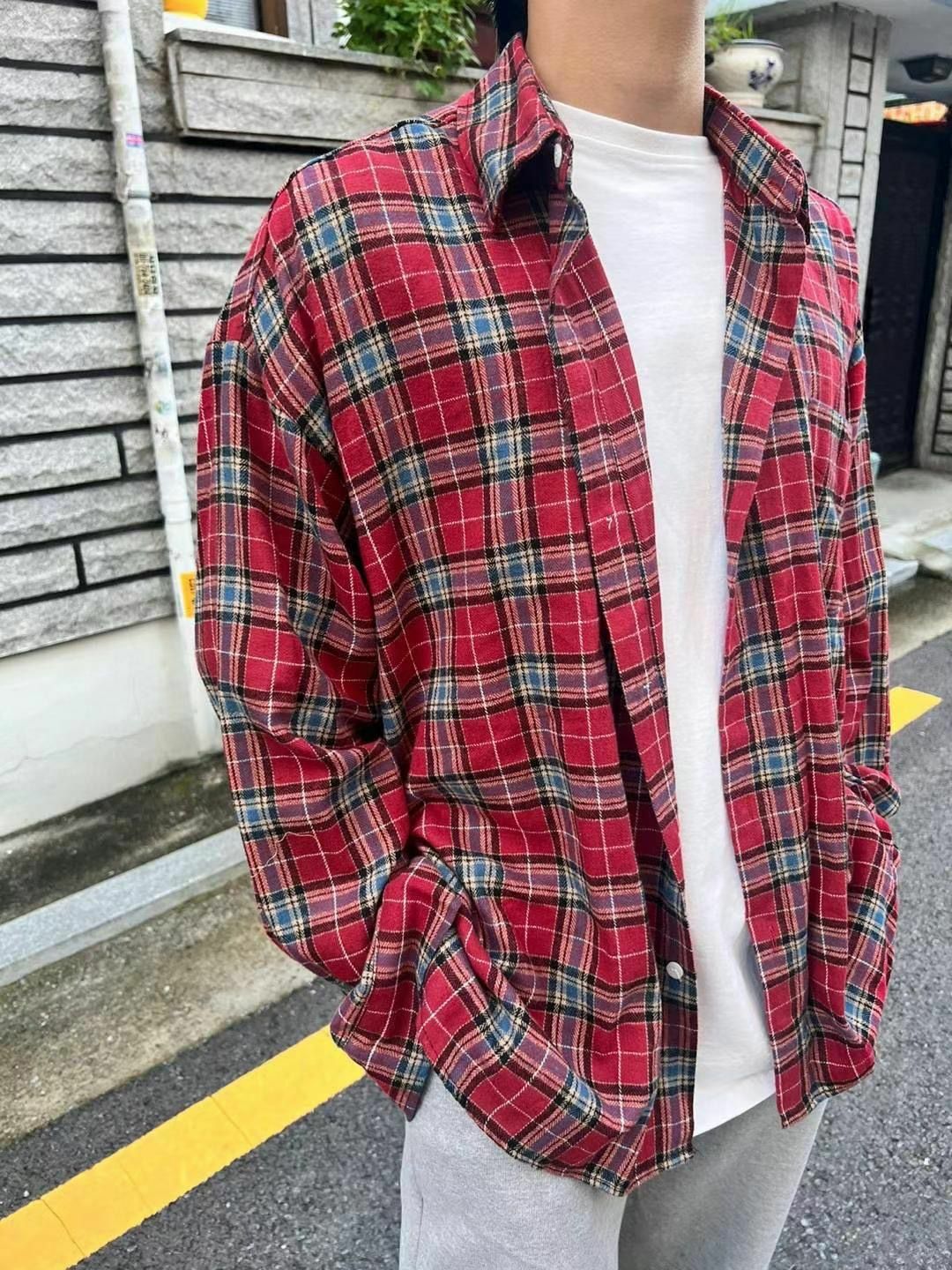 格仔長袖恤衫 BANYA-002S