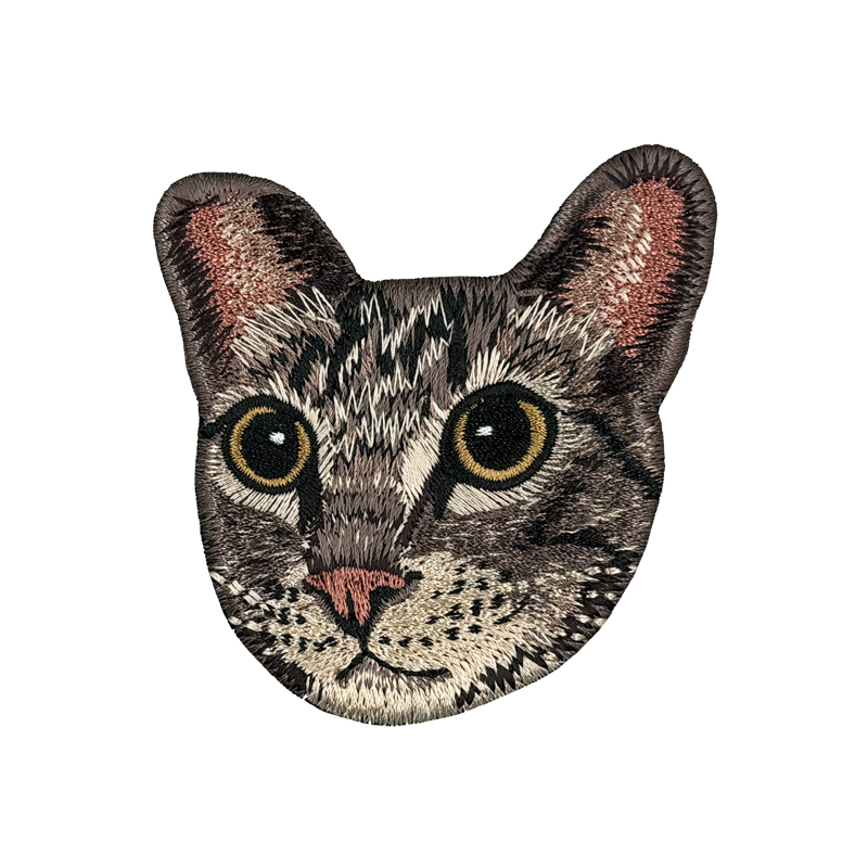 小老虎貓大頭 貓咪刺繡貼紙｜ Sin意工作室