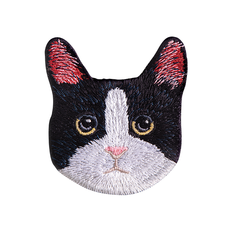 賓士貓大頭 貓咪刺繡貼紙｜ Sin意工作室