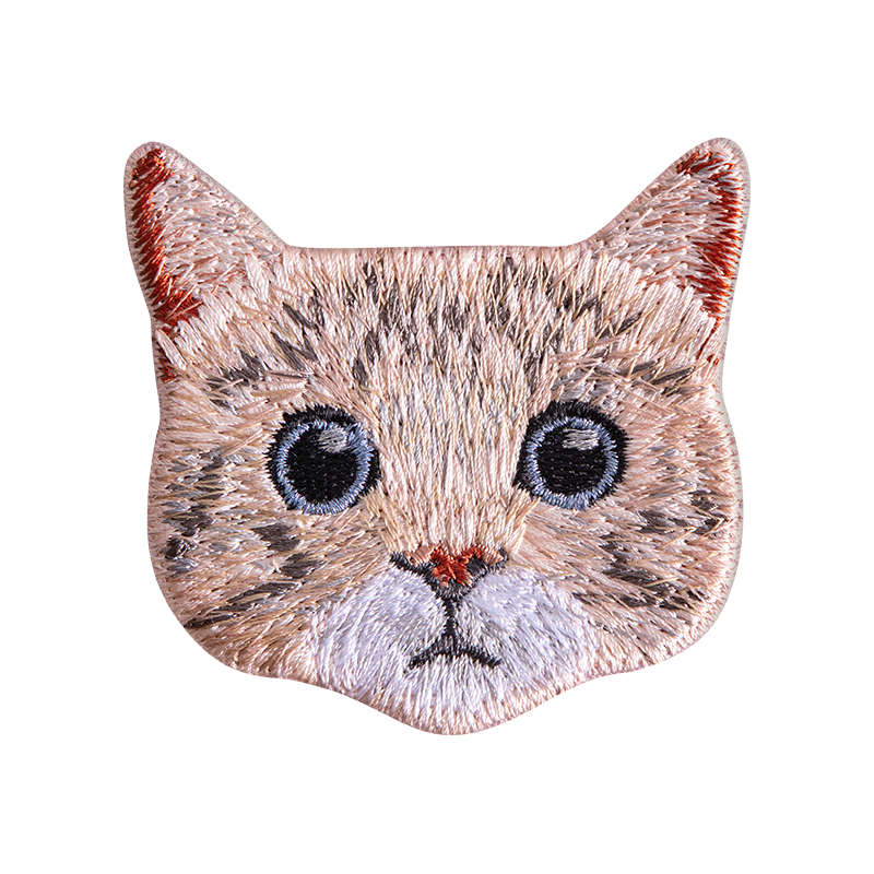 藍眼花貓大頭 貓咪刺繡貼紙｜ Sin意工作室