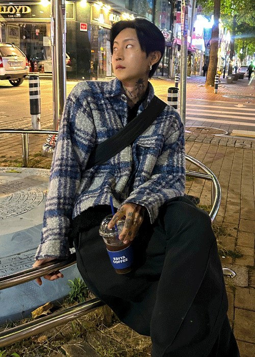 Bookle 格紋短版襯衫外套