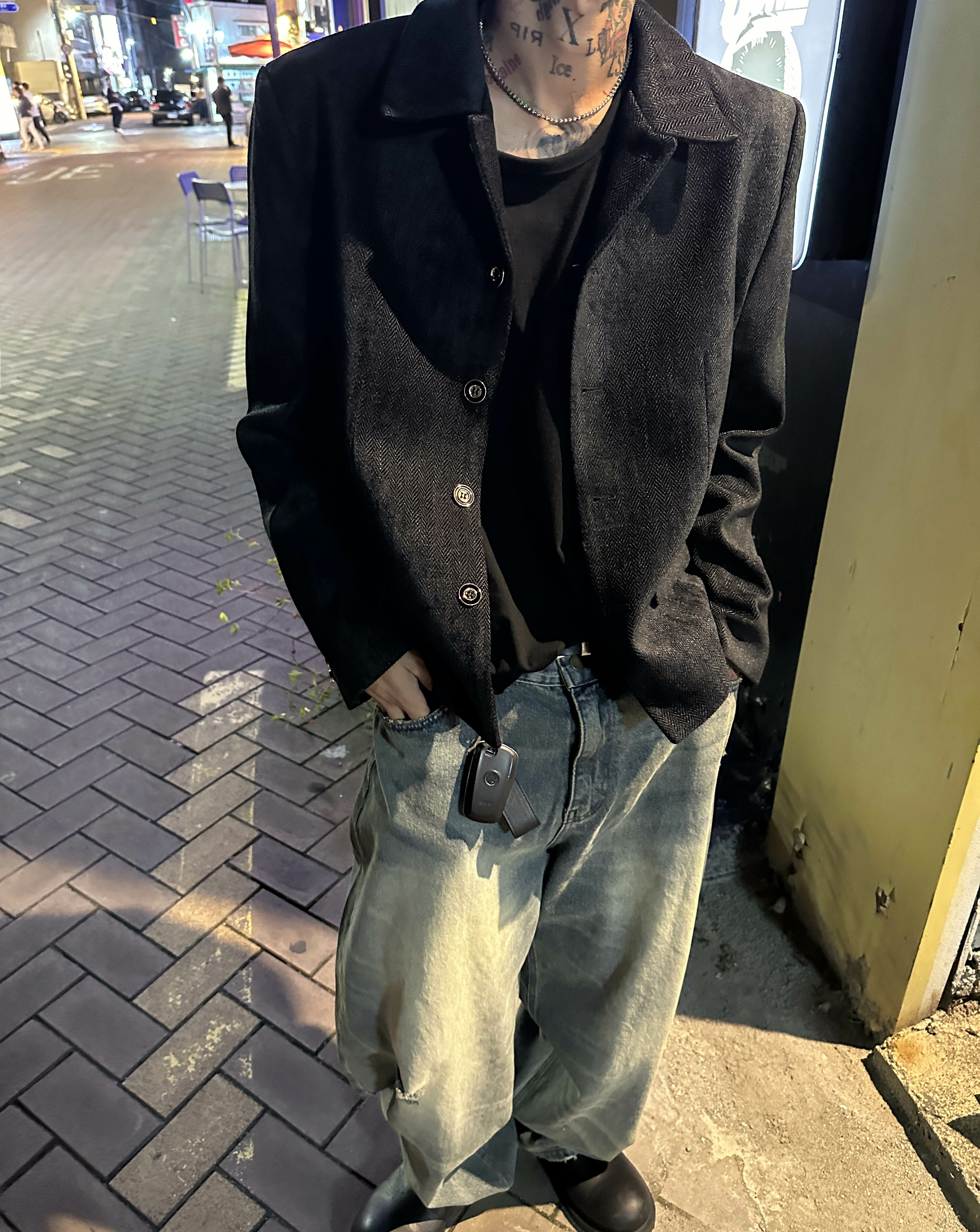 羊毛花呢短版夾克