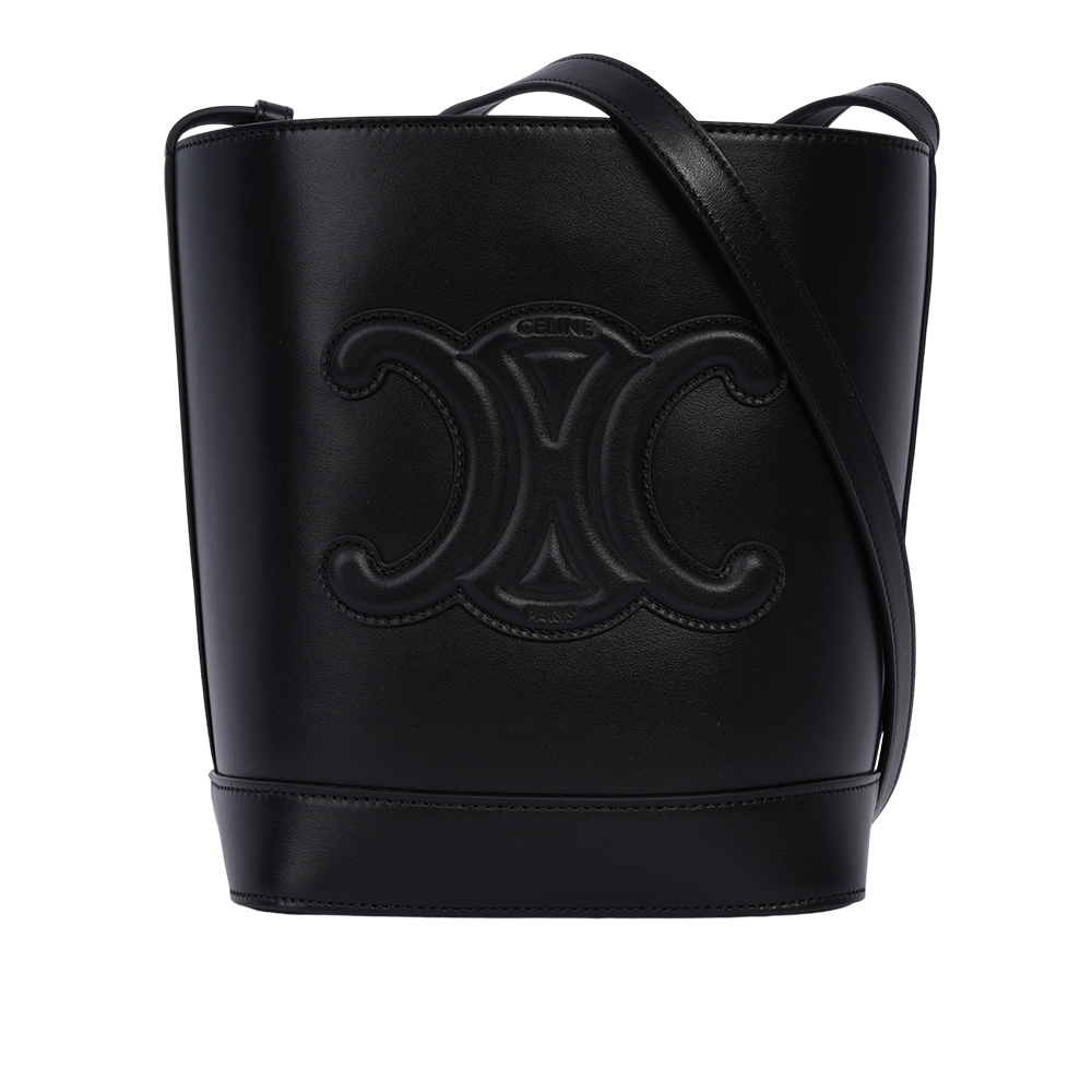 【CELINE】Triomphe 凱旋標誌壓印平滑牛皮小款水桶包