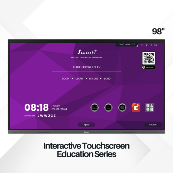 Swosh Interactive Touchscreen Education Series 98 Inch
